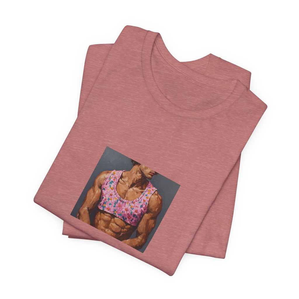 Pink Crop-Top Print T-shirt