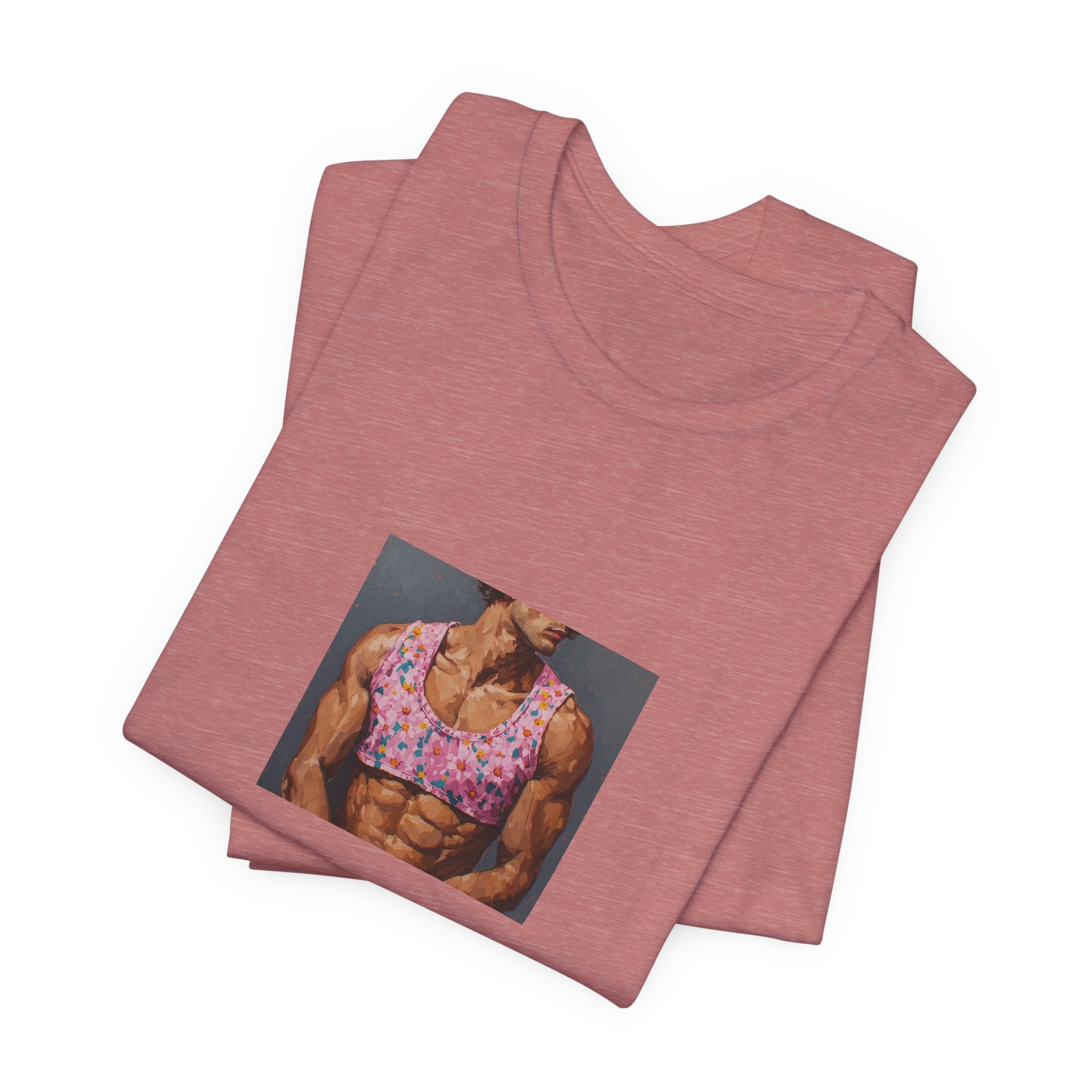 Pink Crop-Top Print T-shirt