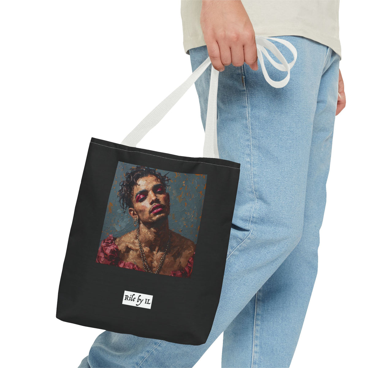 Man w/ Pink Eyeshadow Tote Bag