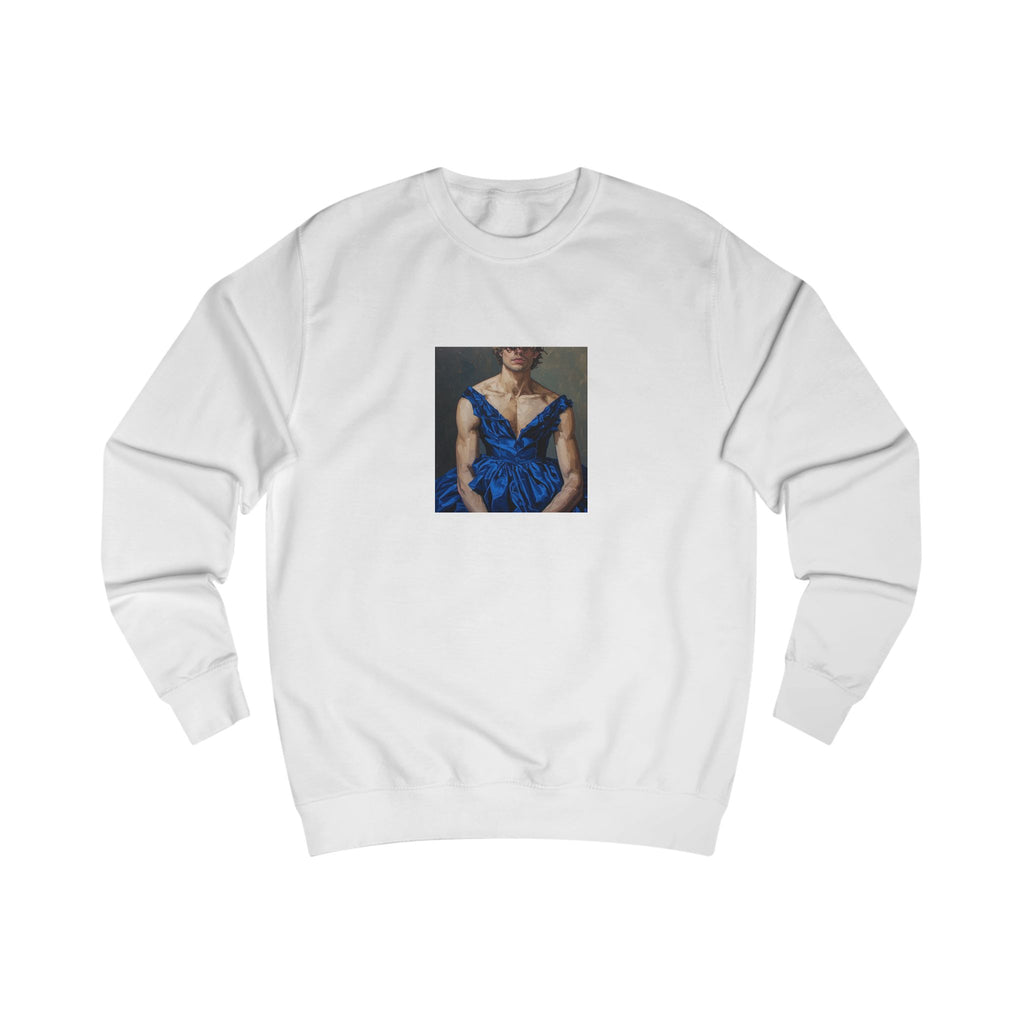 Man In Blue Dress Cropped Portrait Sweatshirt