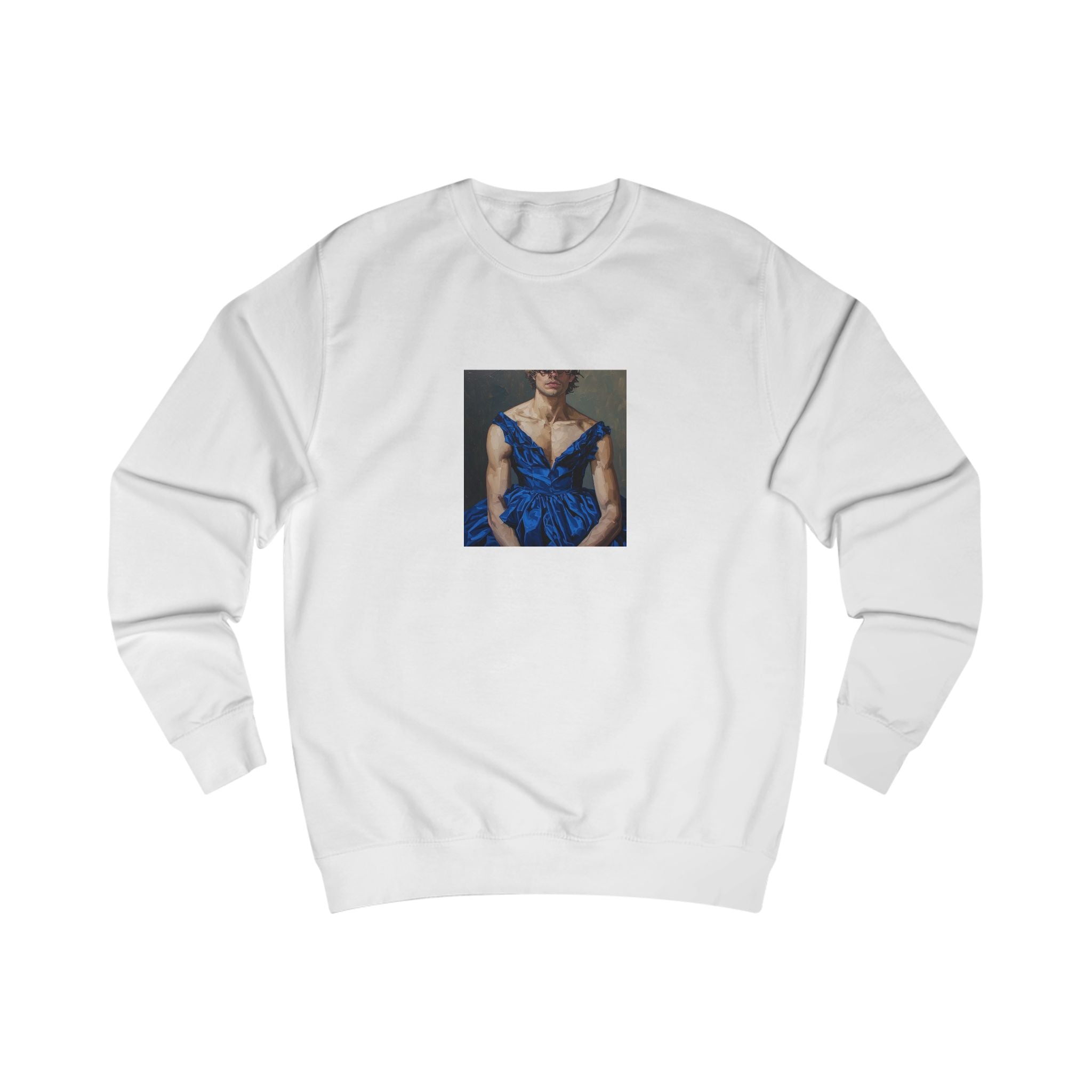 Man In Blue Dress Cropped Portrait Sweatshirt