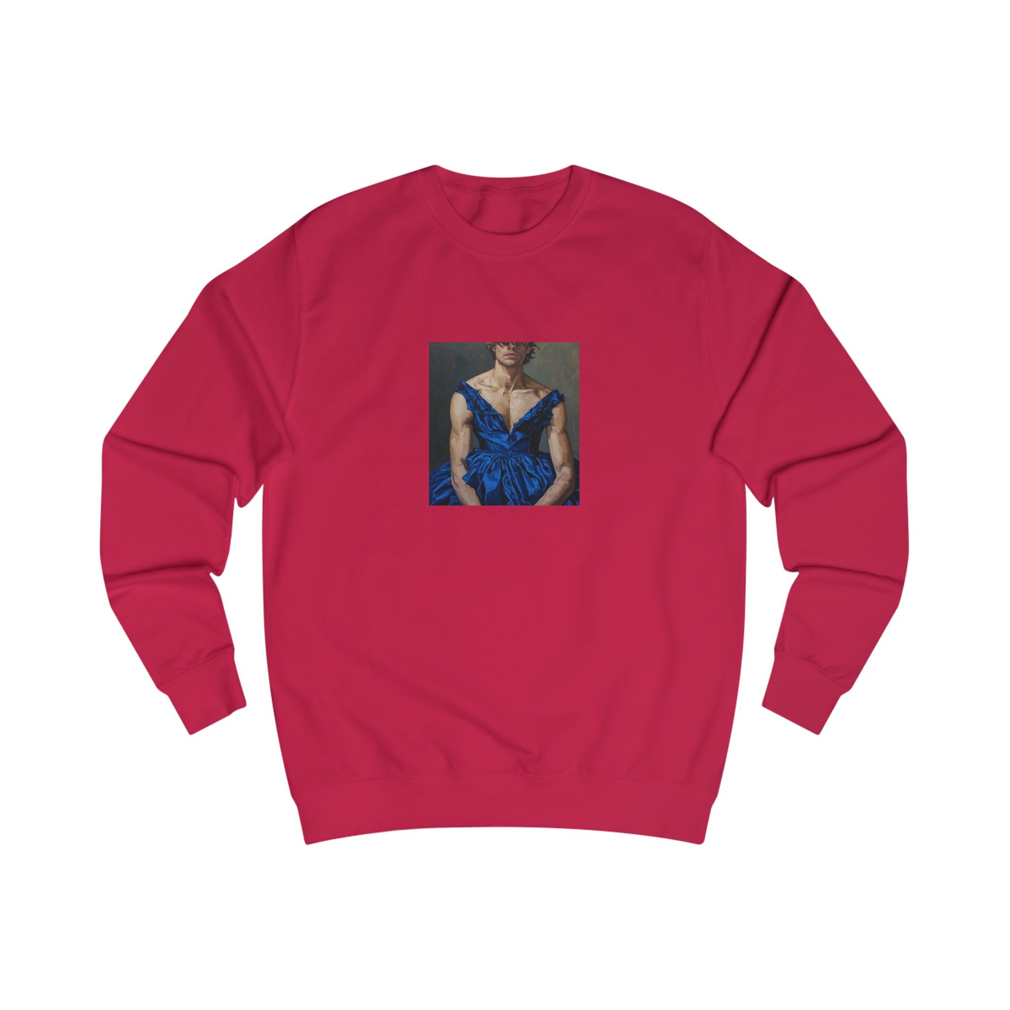 Man In Blue Dress Cropped Portrait Sweatshirt