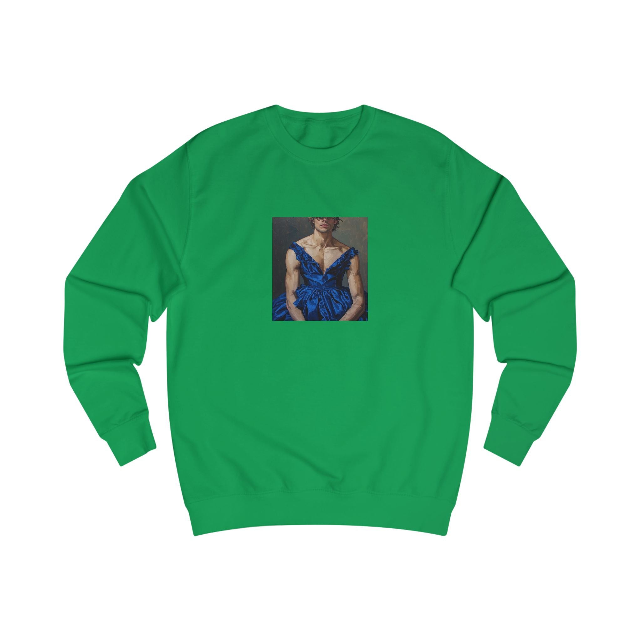 Man In Blue Dress Cropped Portrait Sweatshirt
