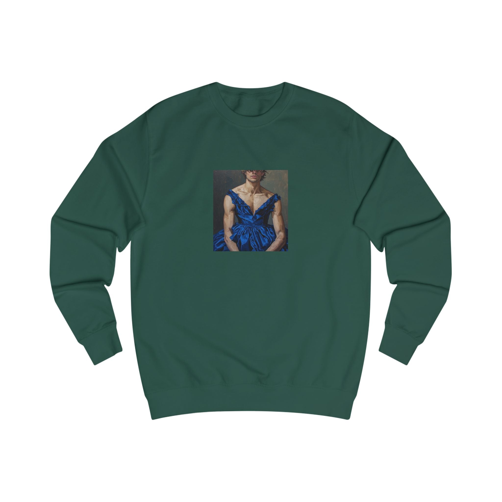 Man In Blue Dress Cropped Portrait Sweatshirt