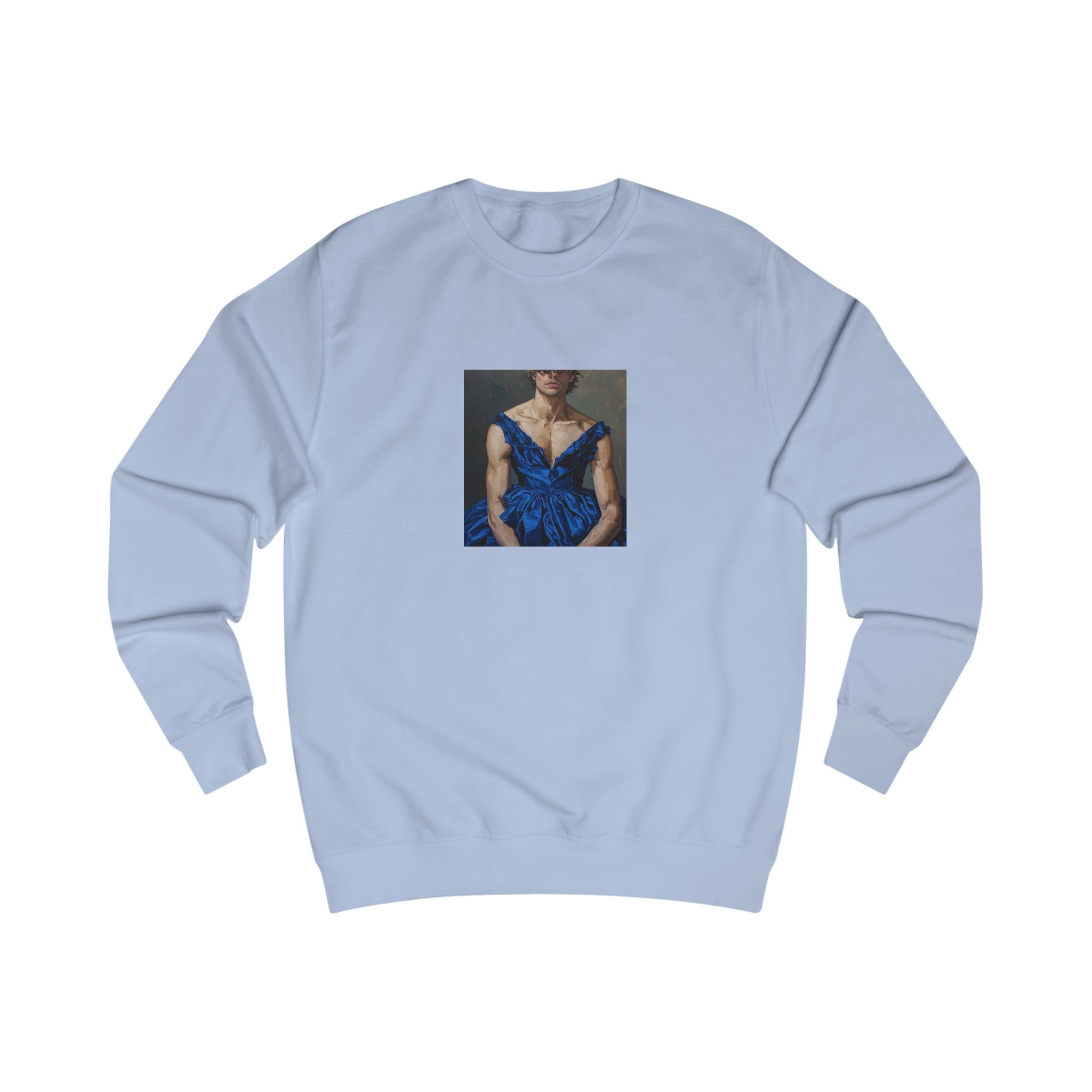 Man In Blue Dress Cropped Portrait Sweatshirt