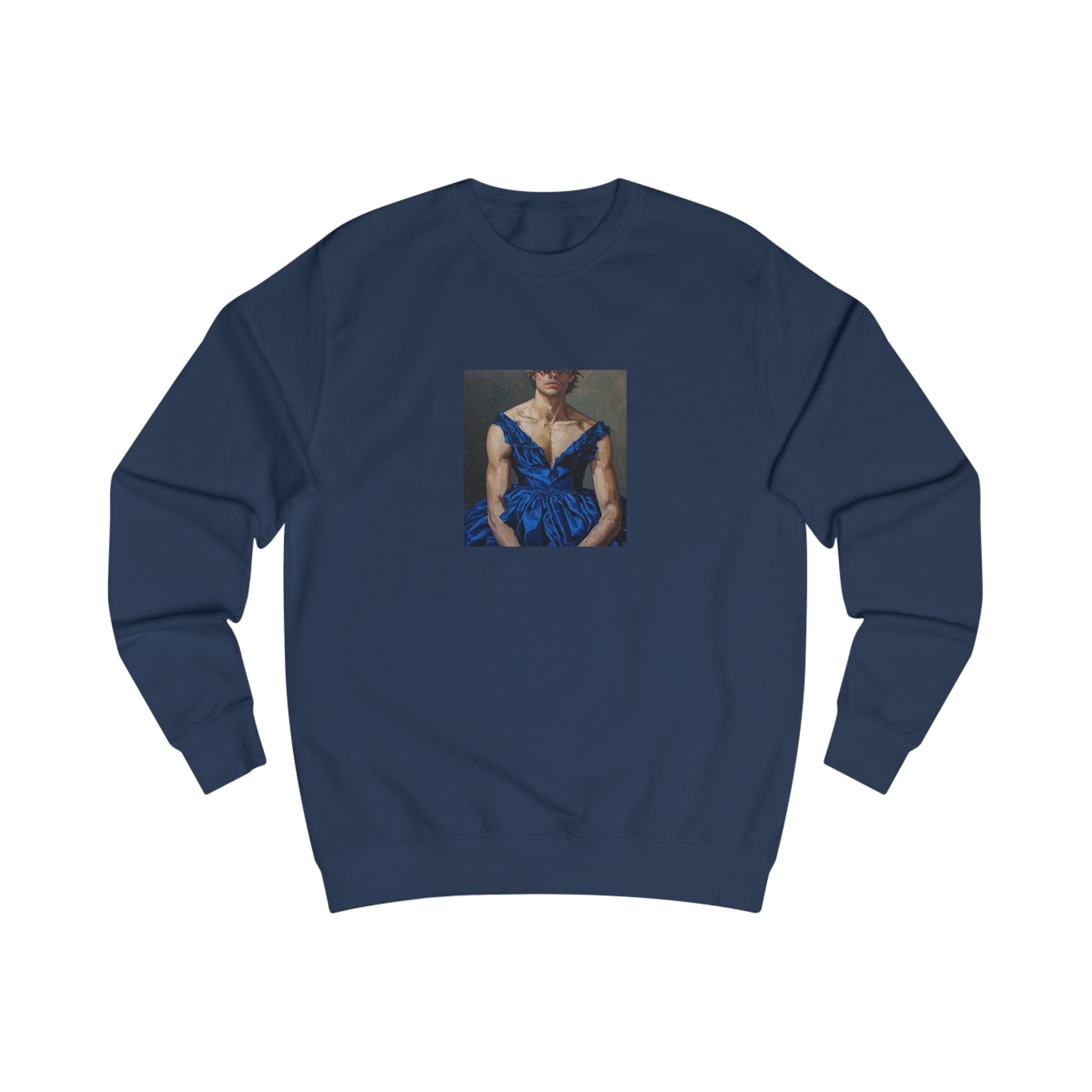 Man In Blue Dress Cropped Portrait Sweatshirt