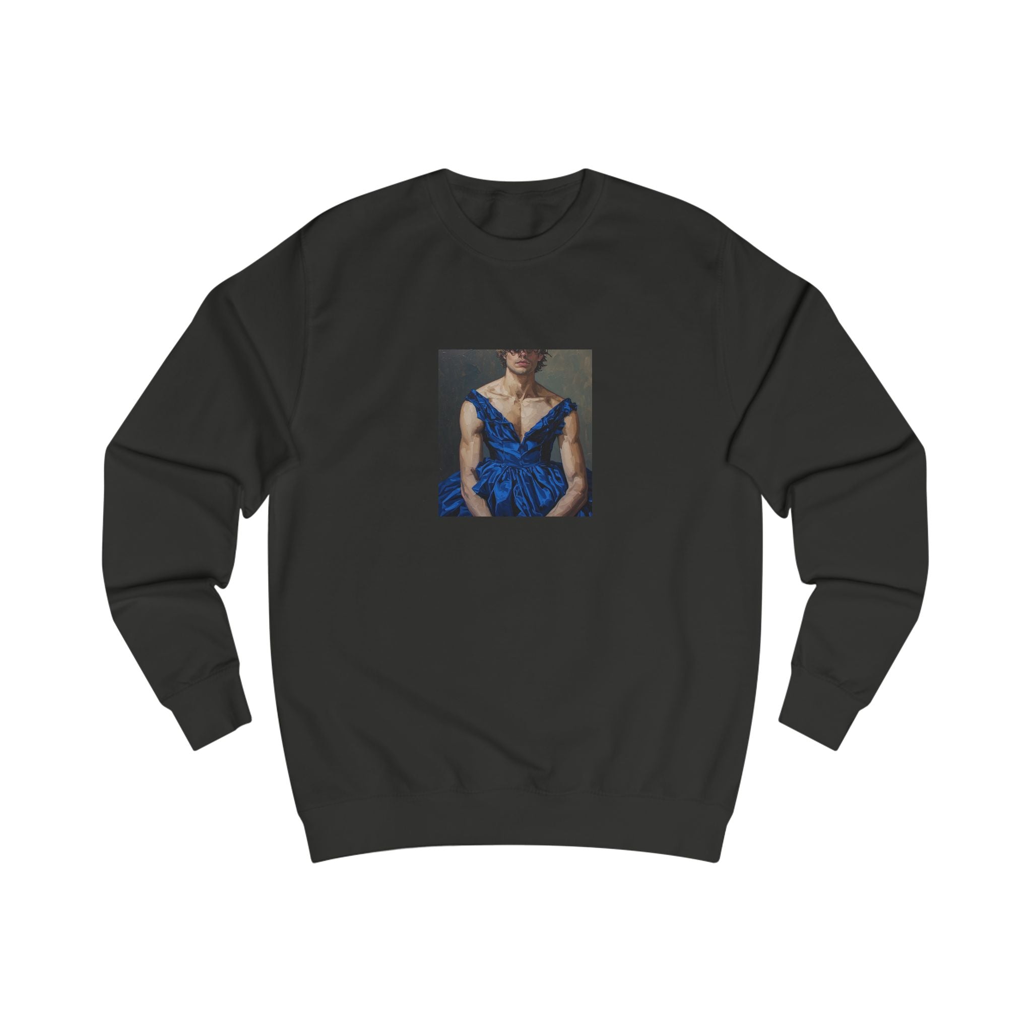 Man In Blue Dress Cropped Portrait Sweatshirt