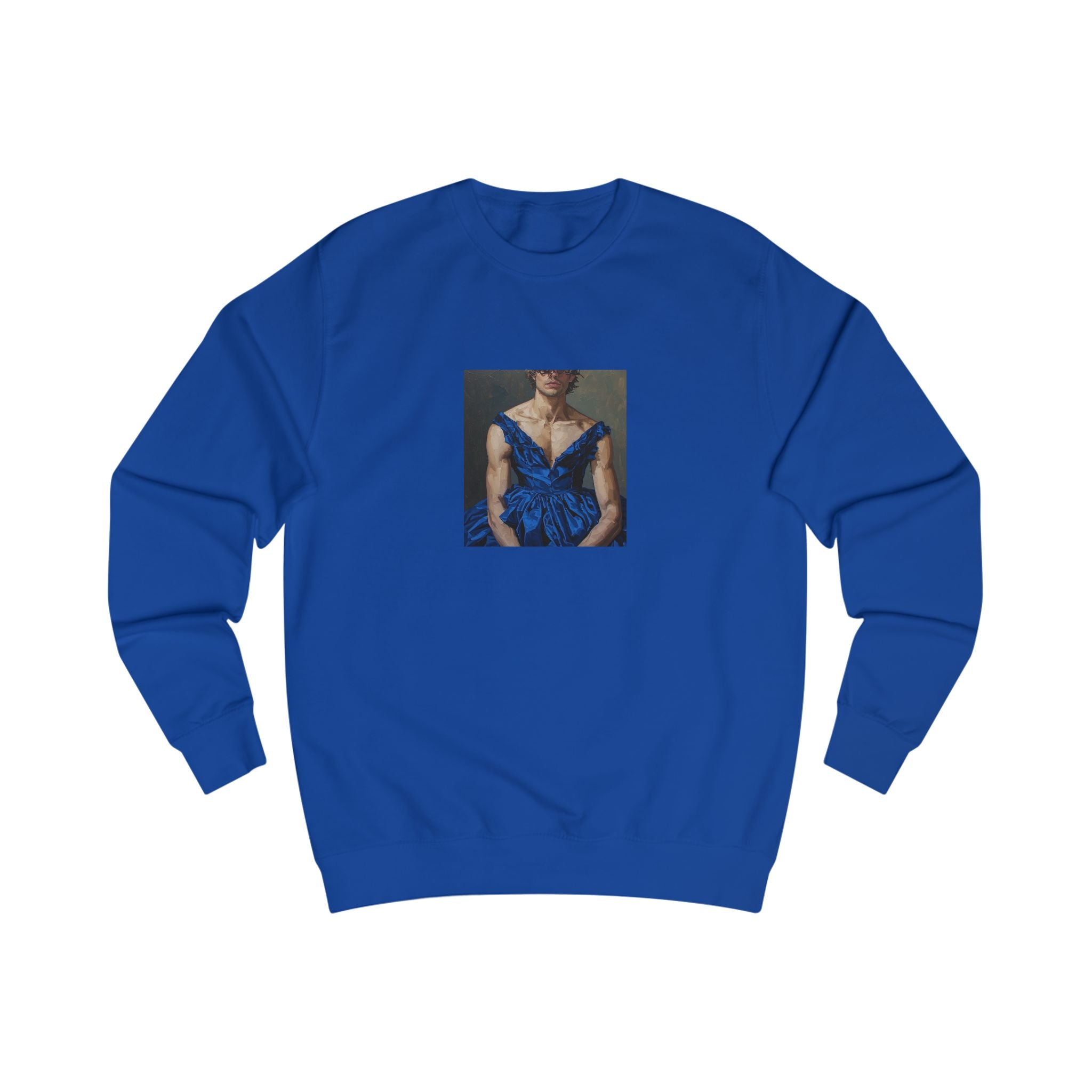 Man In Blue Dress Cropped Portrait Sweatshirt