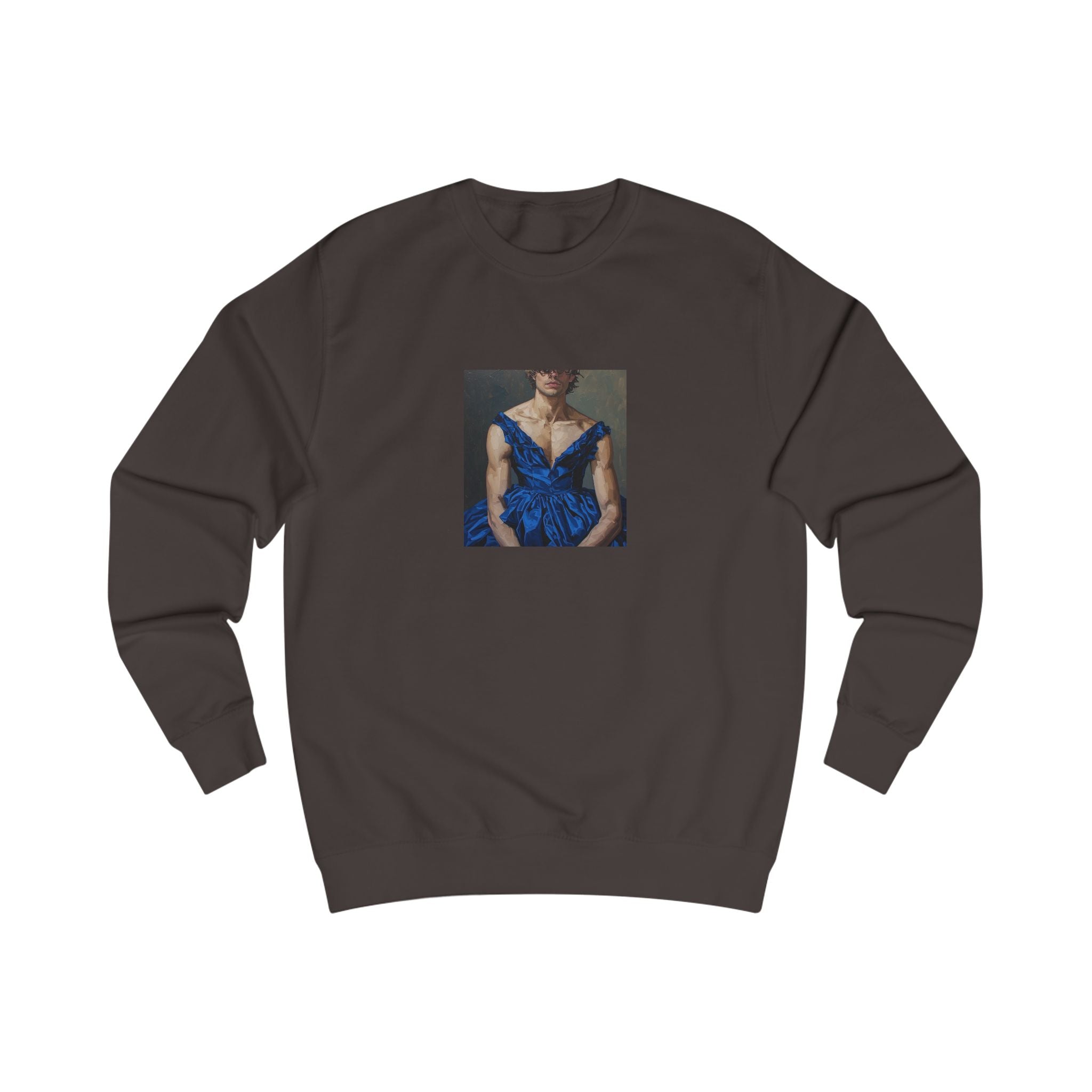 Man In Blue Dress Cropped Portrait Sweatshirt