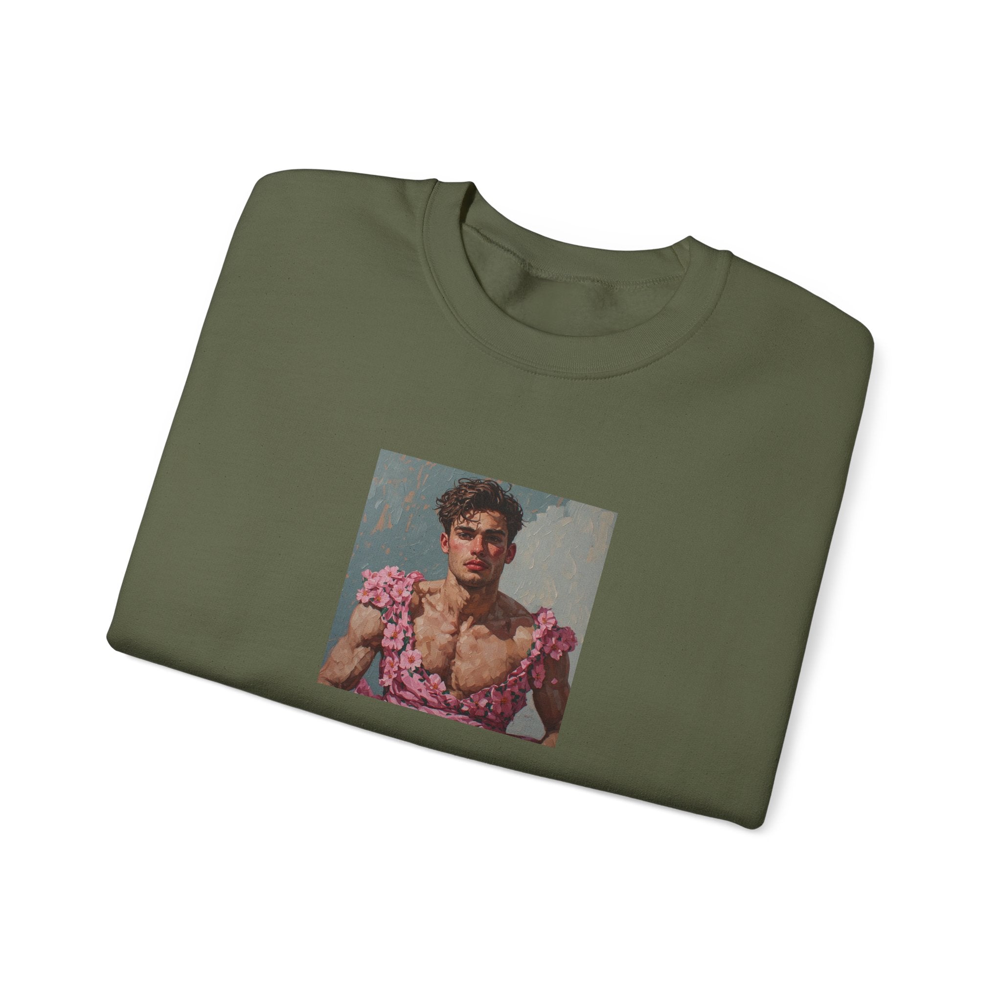 Man In Pink Dress Crewneck Sweatshirt