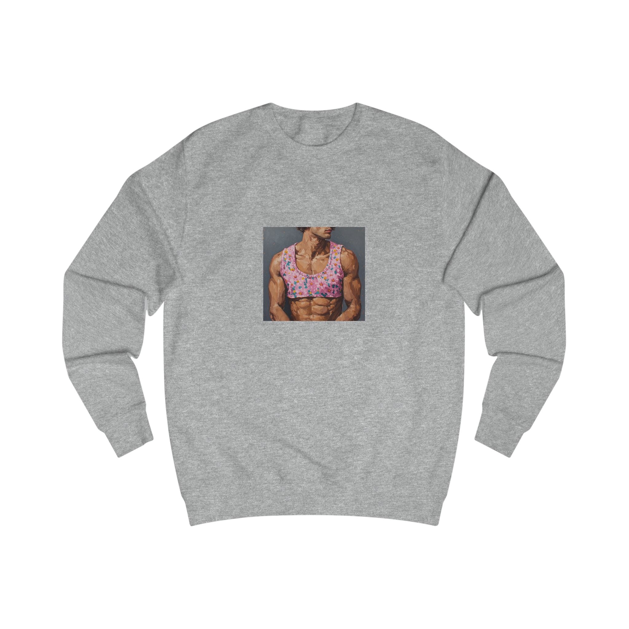 Pink Crop-Top Print Sweatshirt