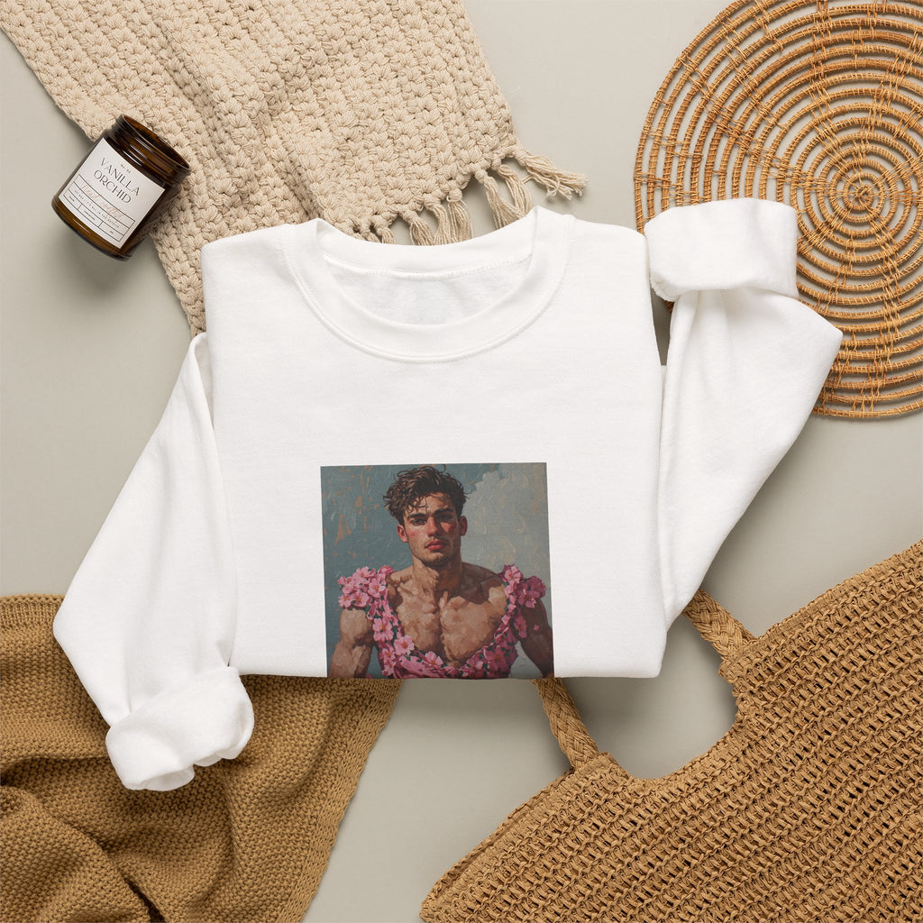 Man In Pink Dress Crewneck Sweatshirt