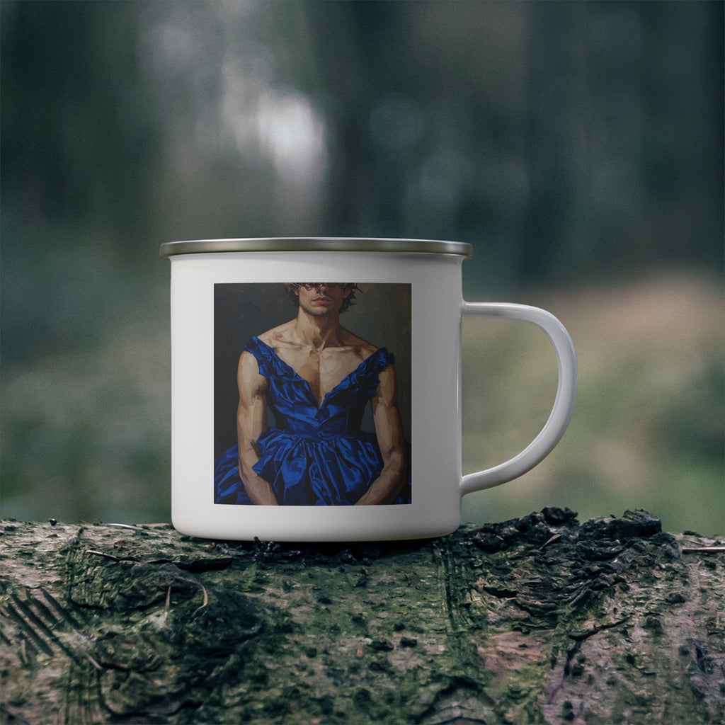 Man I Blue Dress Camping Enamel Cup