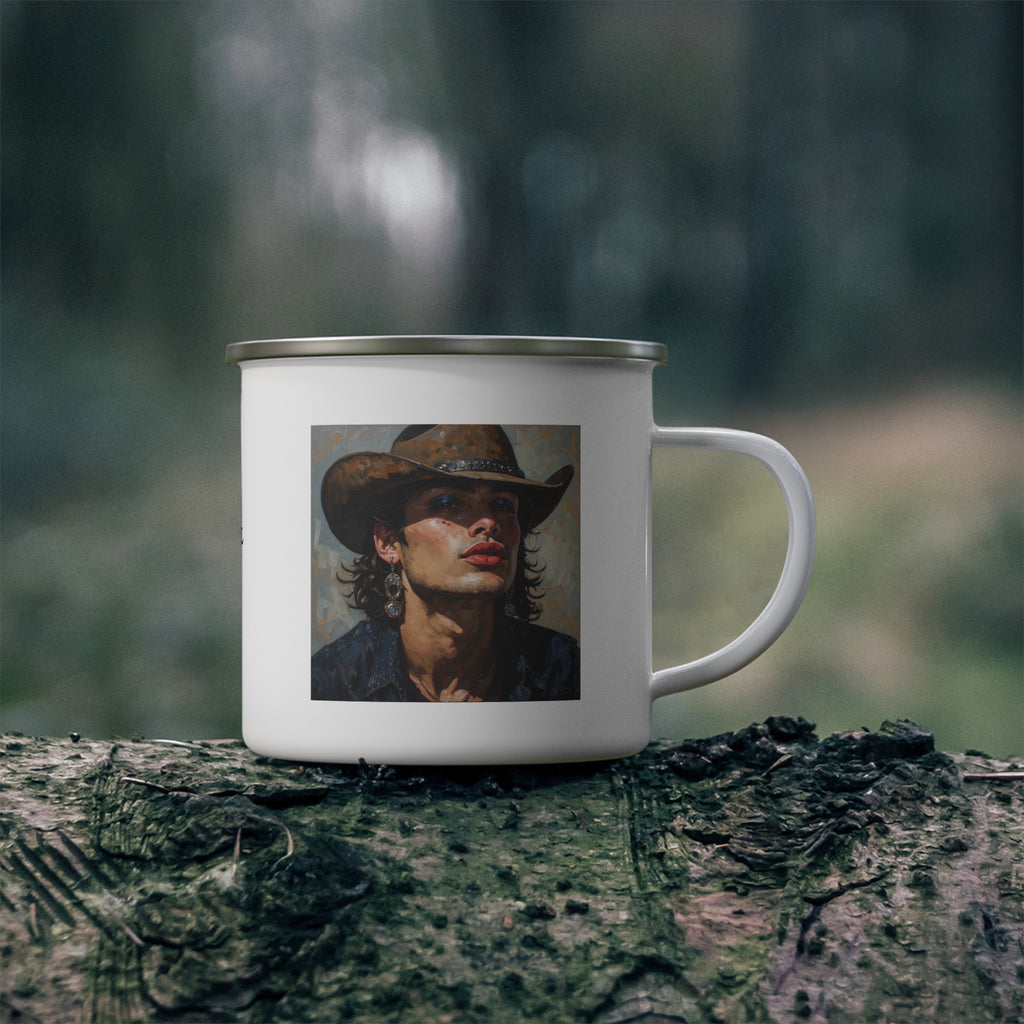 Cowboy Enamel Cup w/ Rile by IL Logo