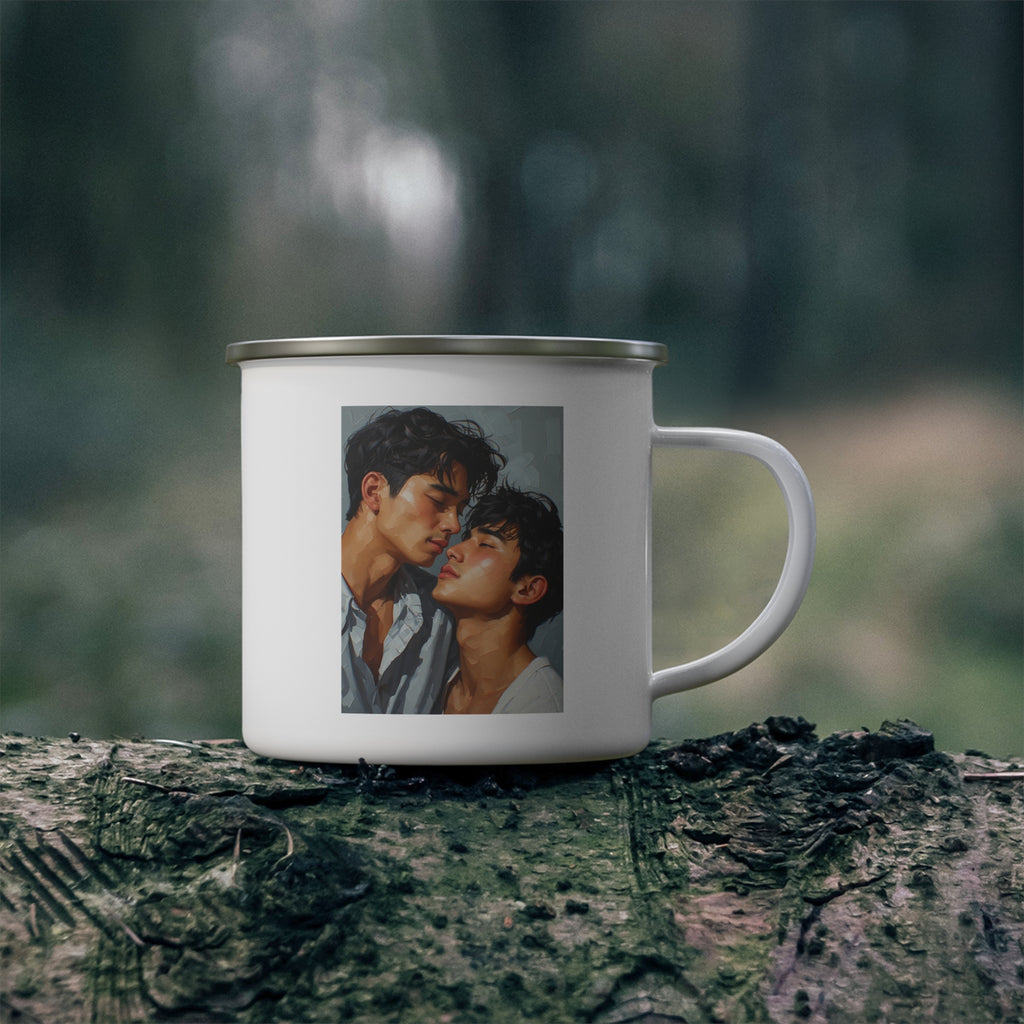 Loving Couple Camping Enamel Cup