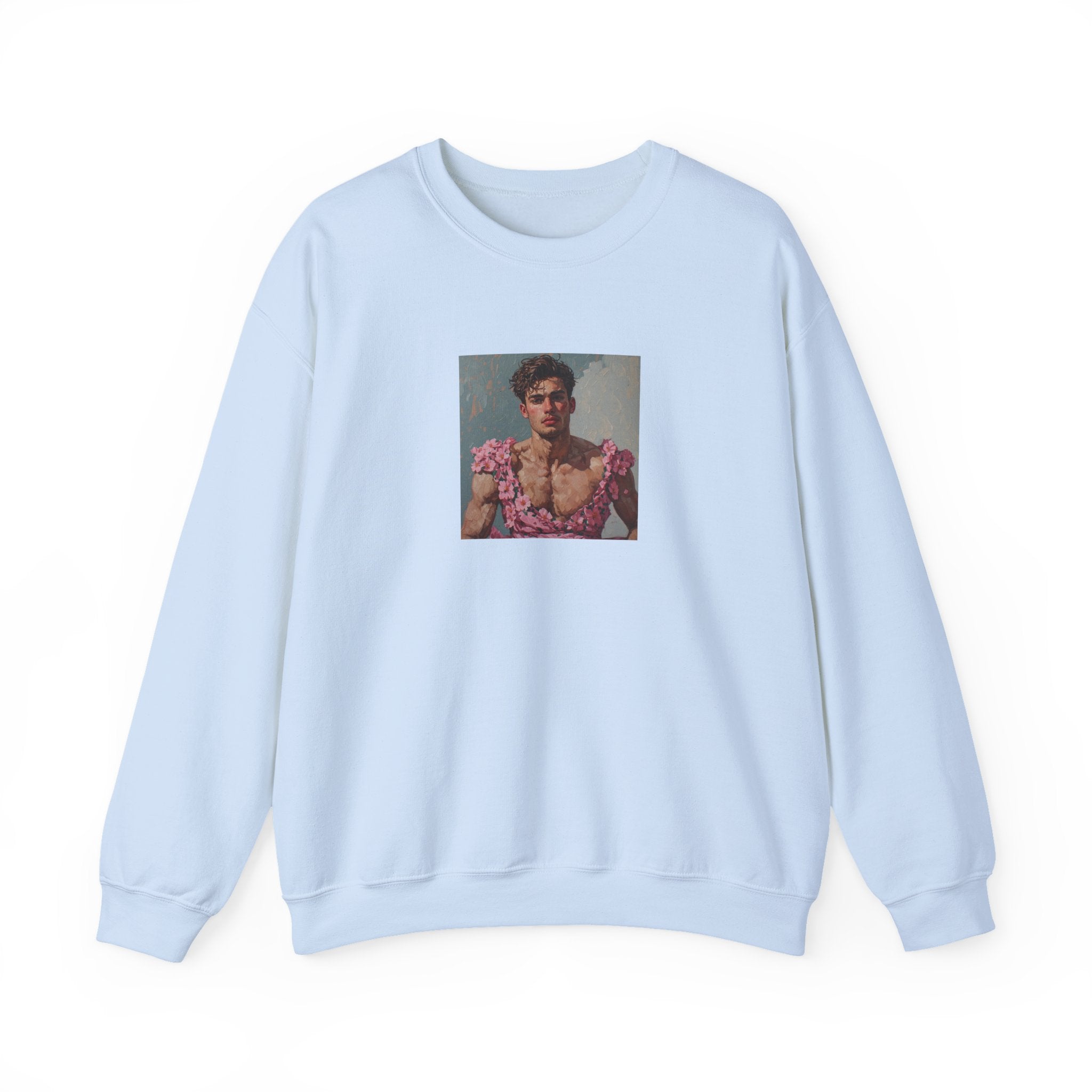 Man In Pink Dress Crewneck Sweatshirt