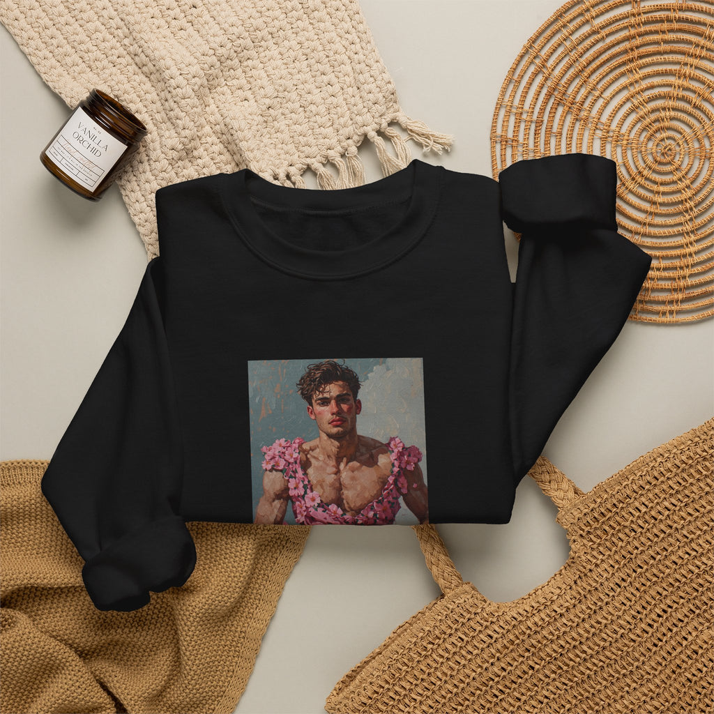 Man In Pink Dress Crewneck Sweatshirt