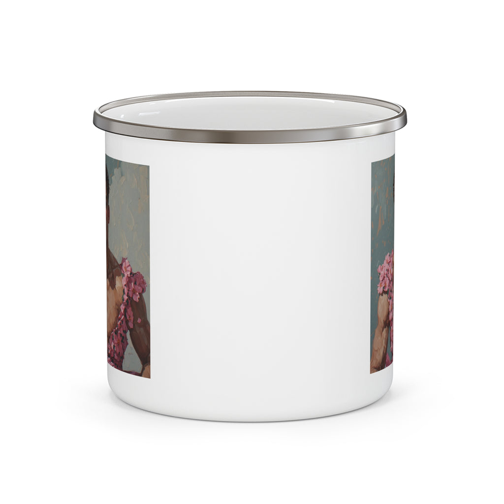 Man In Pink Dress Camping Enamel Cup
