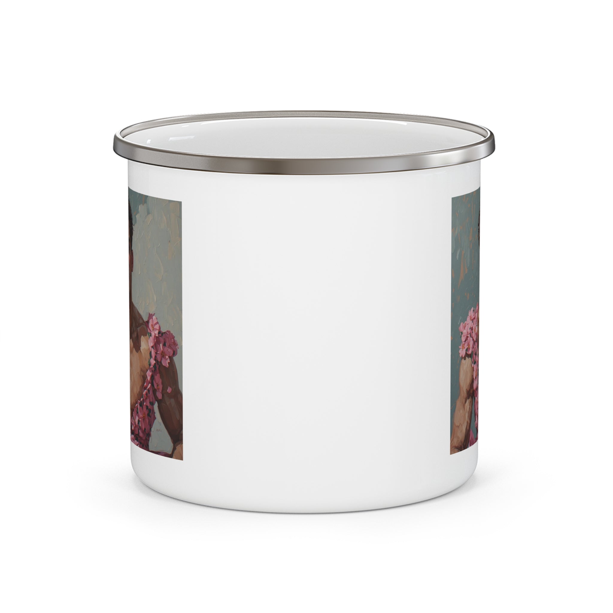 Man In Pink Dress Camping Enamel Cup