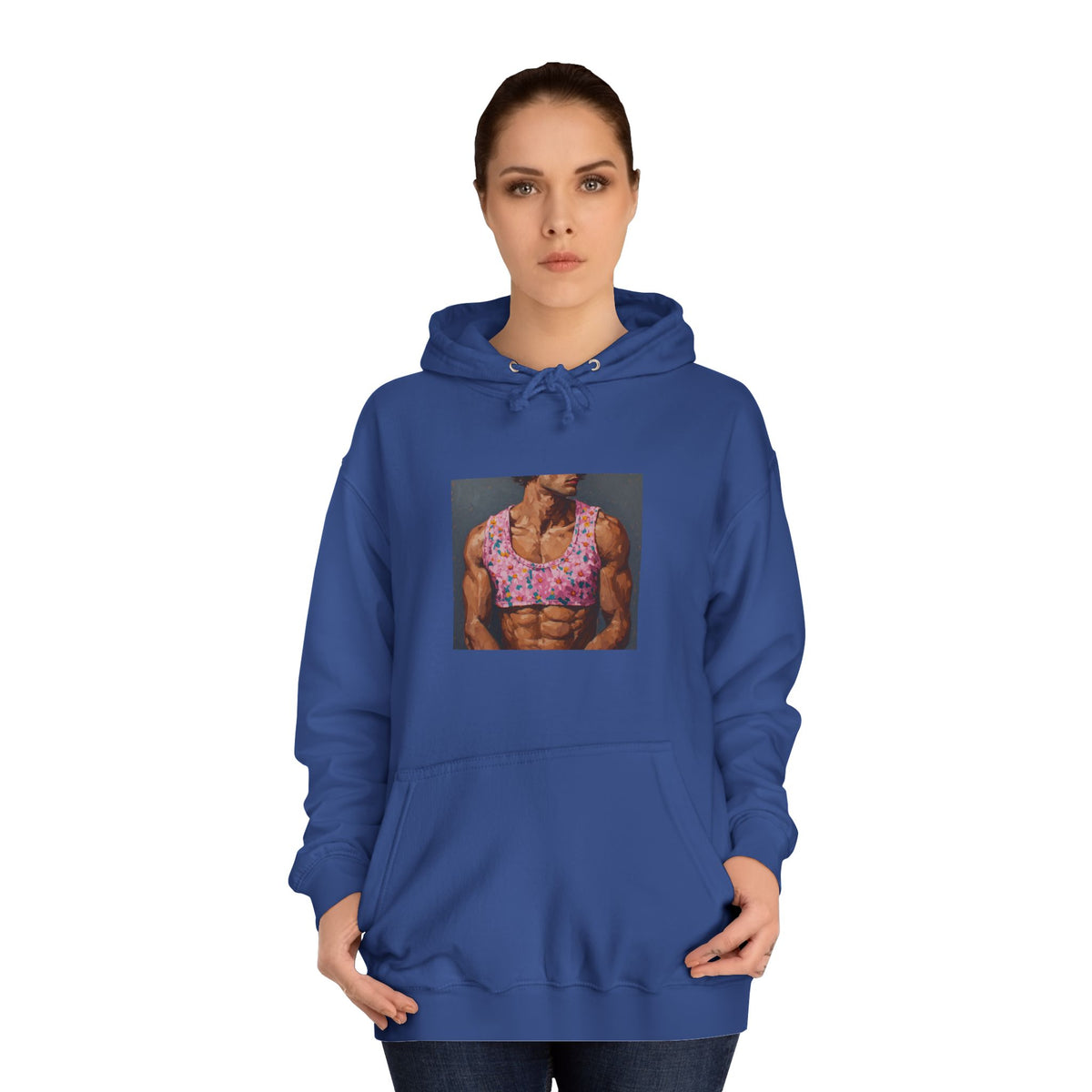Man In Pink Crop Top Hoodie