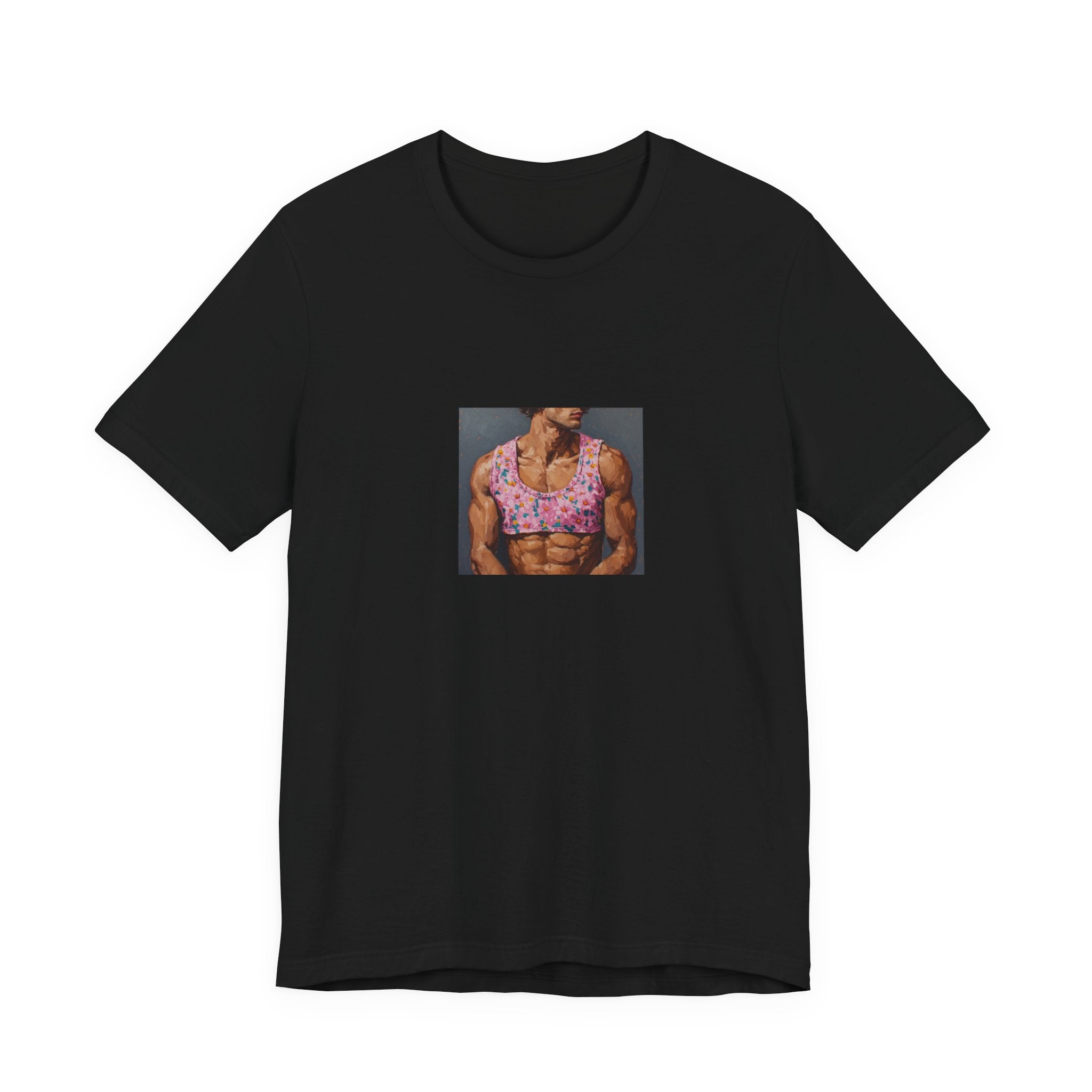 Pink Crop-Top Print T-shirt