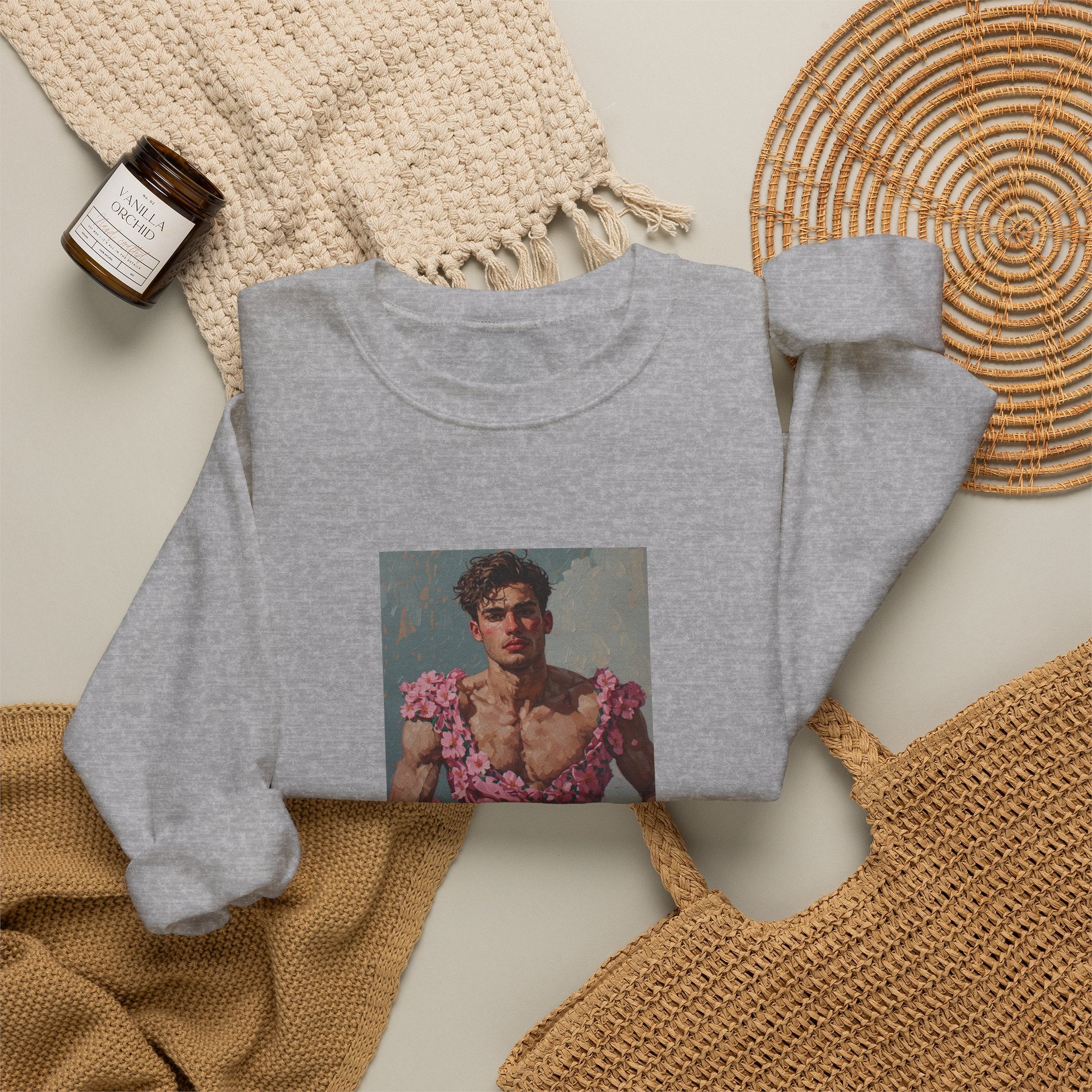 Man In Pink Dress Crewneck Sweatshirt
