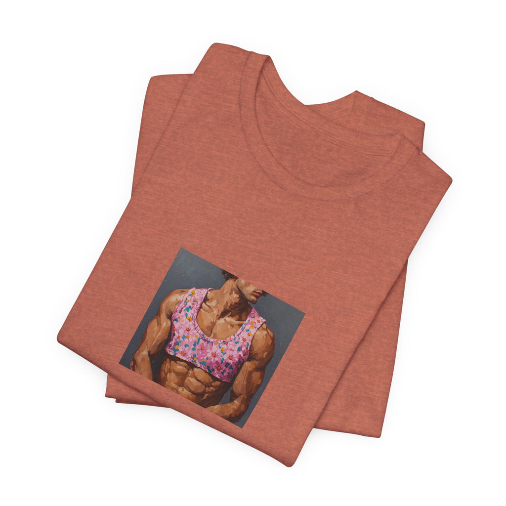 Pink Crop-Top Print T-shirt