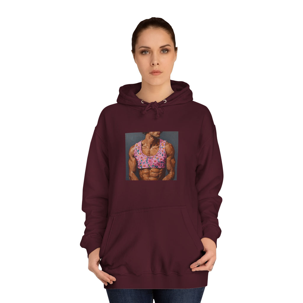 Man In Pink Crop Top Hoodie