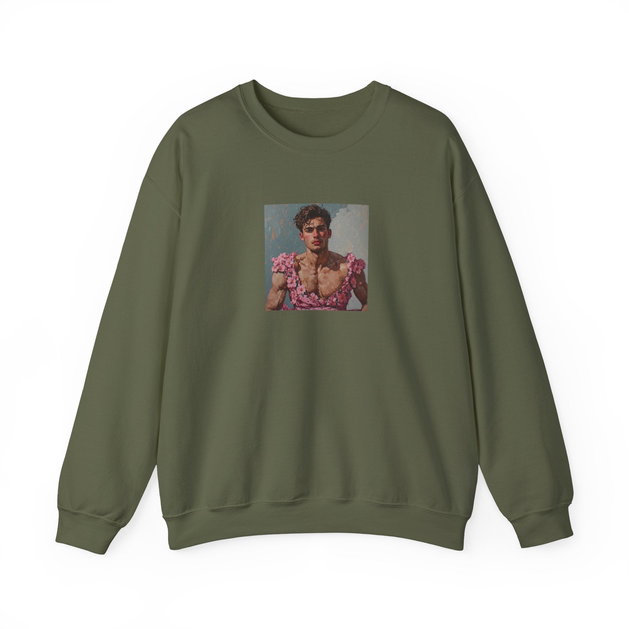 Man In Pink Dress Crewneck Sweatshirt