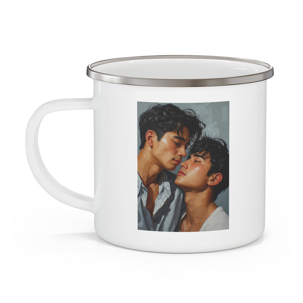 Loving Couple Camping Enamel Cup