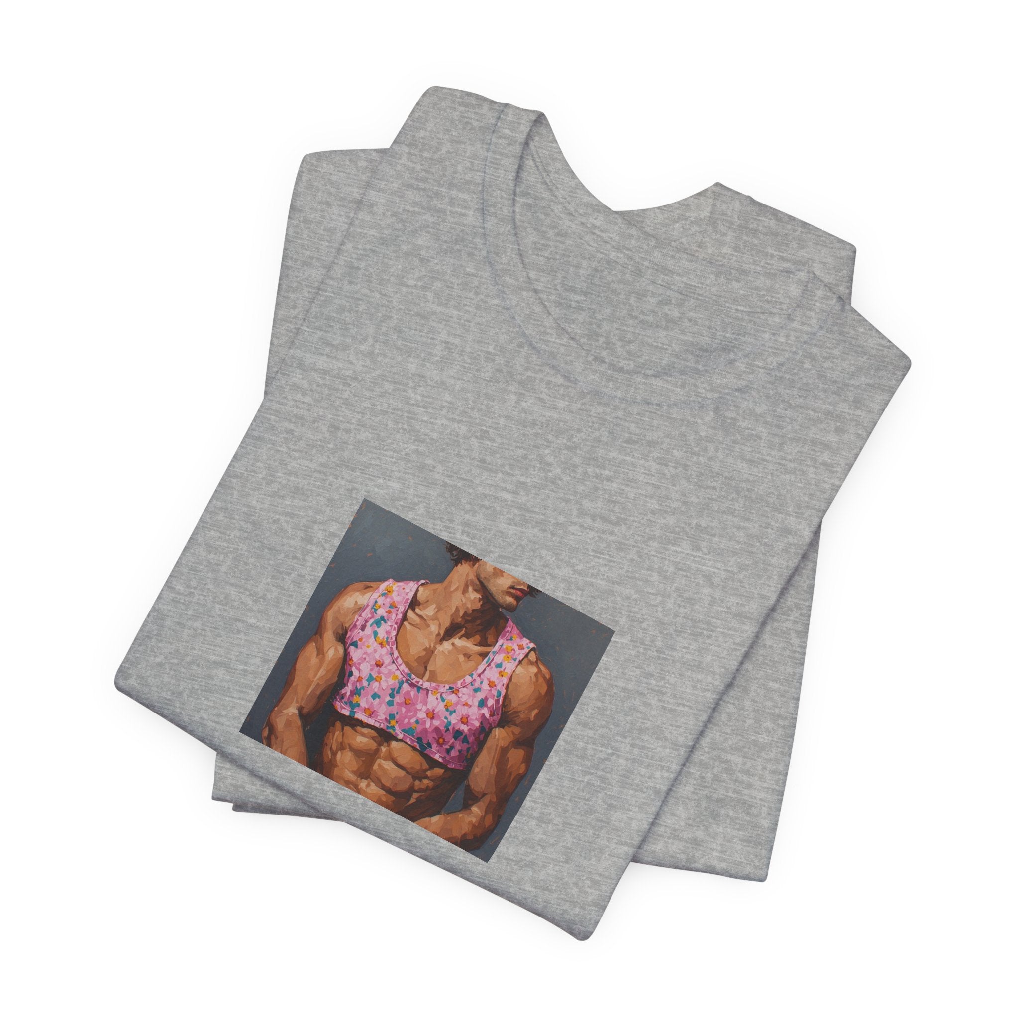 Pink Crop-Top Print T-shirt
