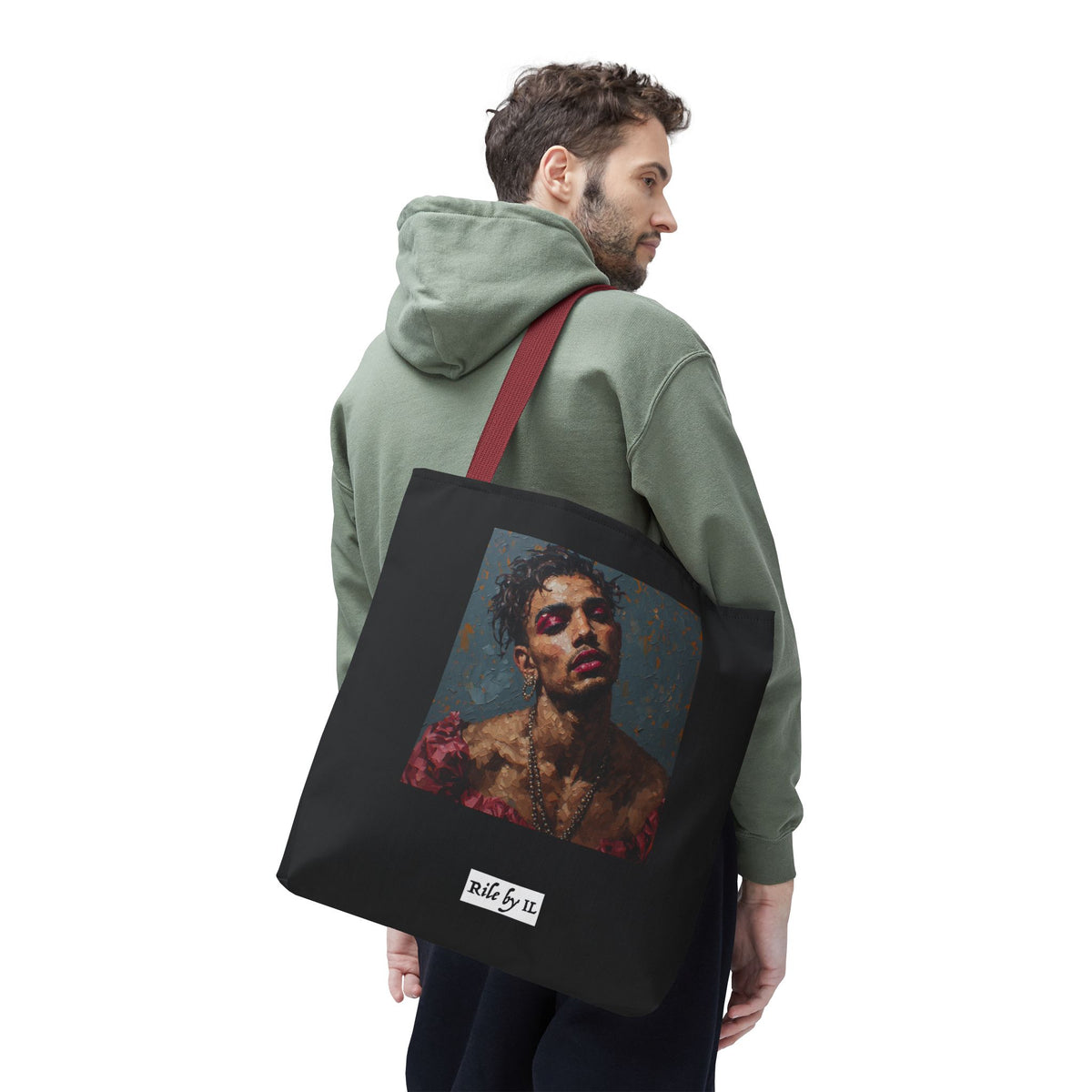 Man w/ Pink Eyeshadow Tote Bag