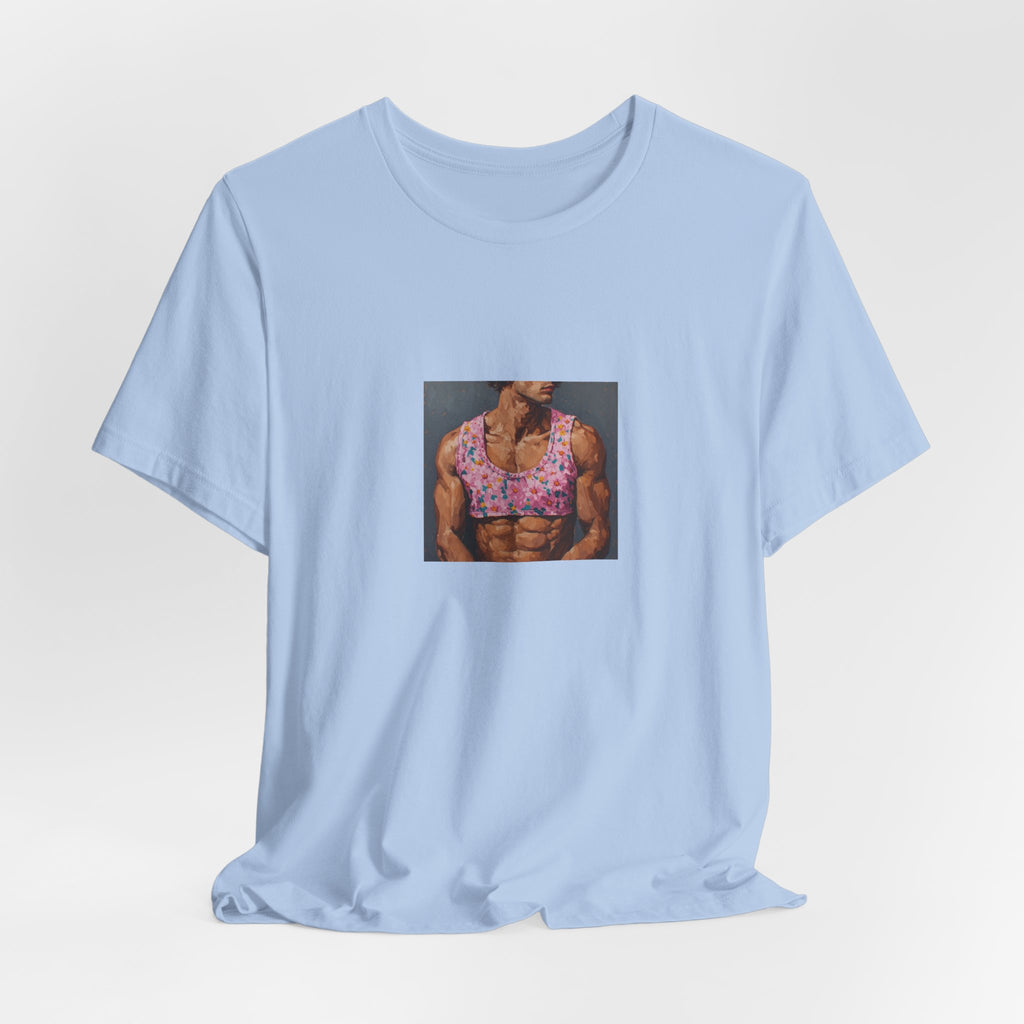 Pink Crop-Top Print T-shirt