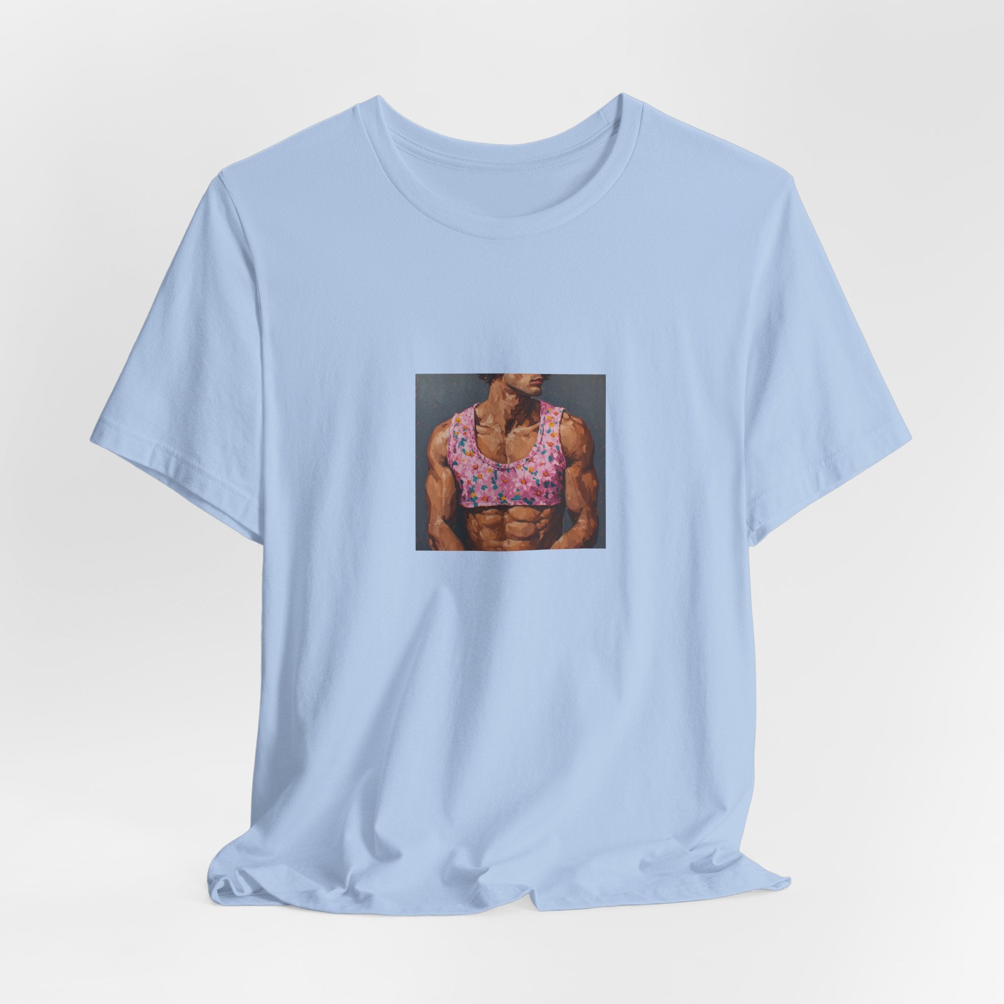Pink Crop-Top Print T-shirt