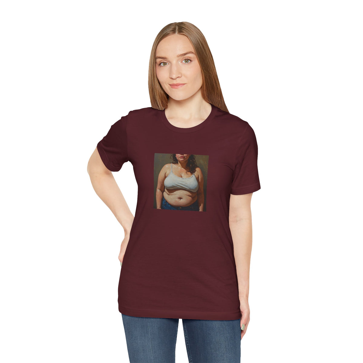 Woman In Jeans T-Shirt