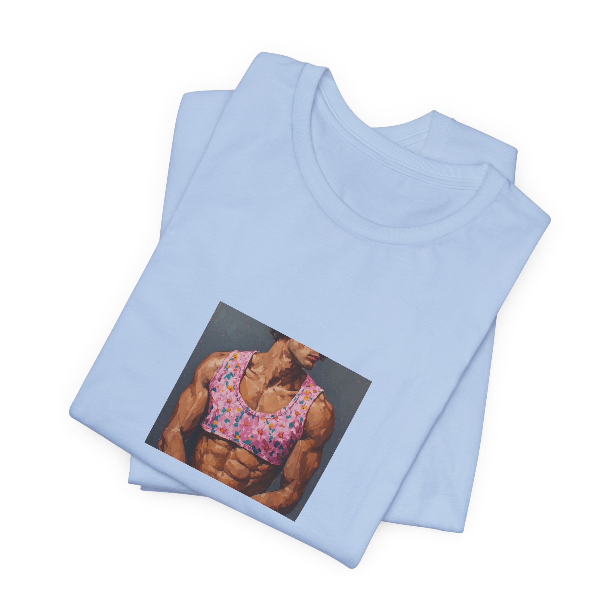 Pink Crop-Top Print T-shirt