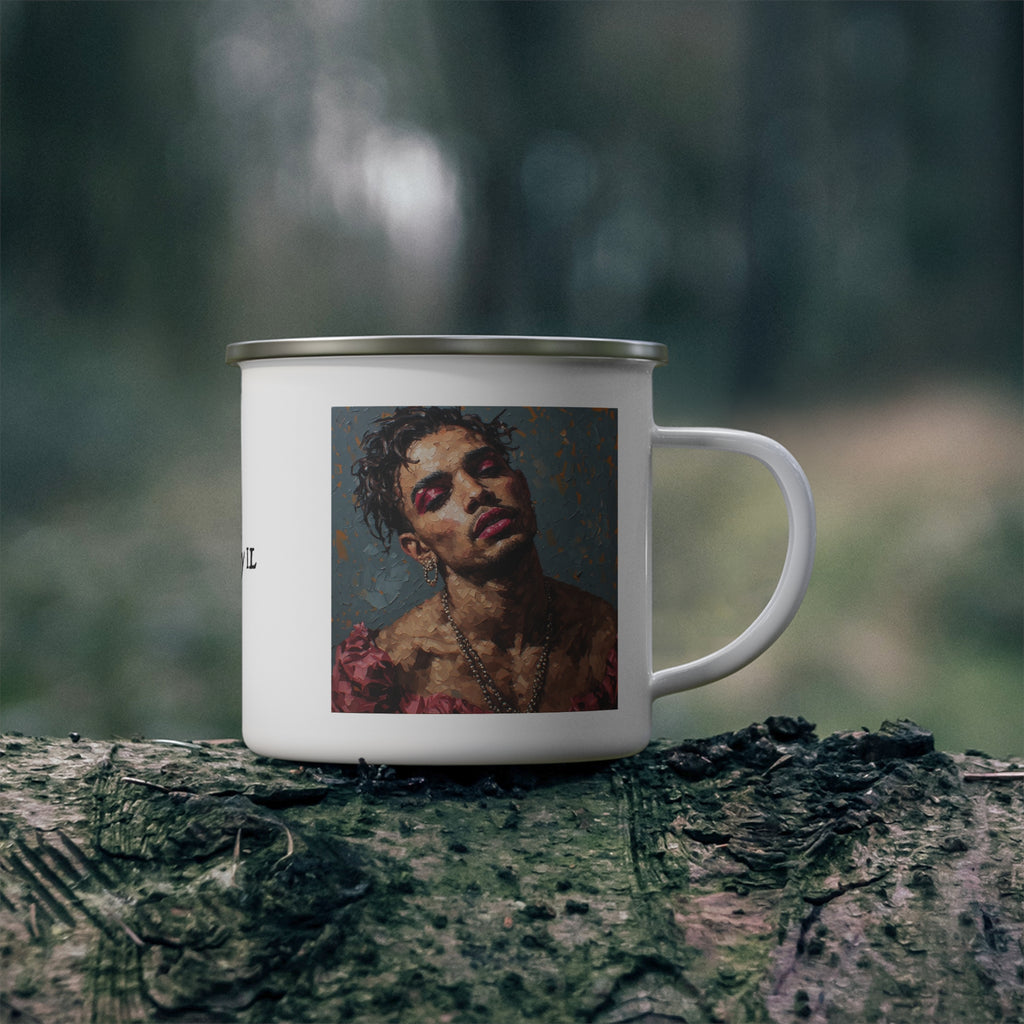Man w/ PInk Eyeshadow Camping Enamel Cup