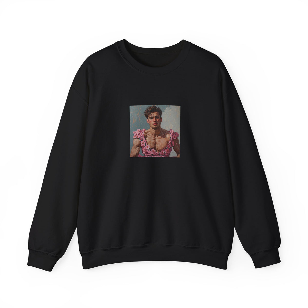 Man In Pink Dress Sweatshirt