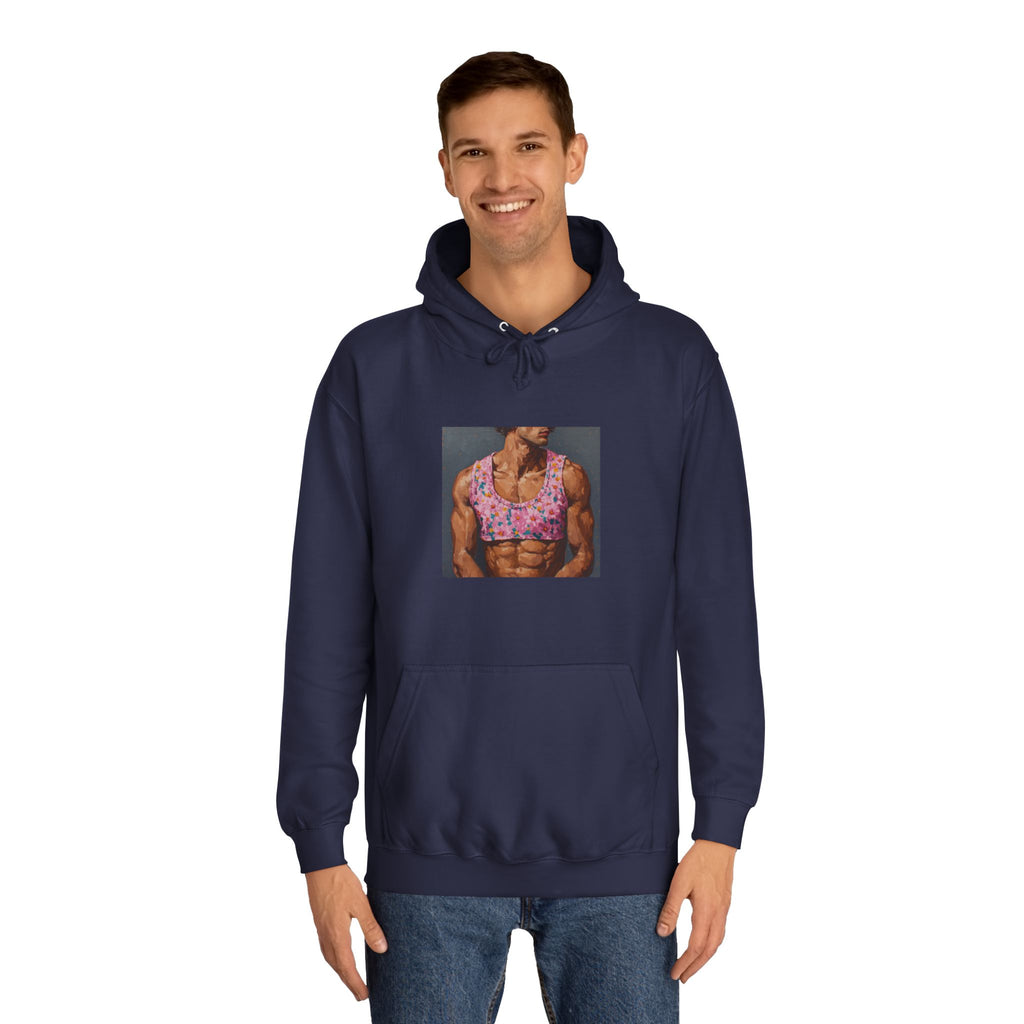 Man In Pink Crop Top Hoodie