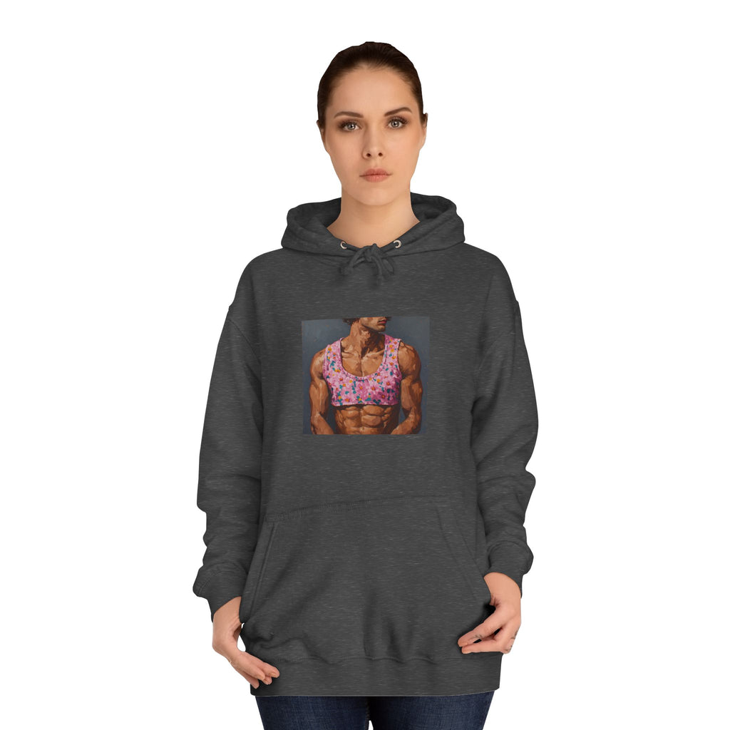 Man In Pink Crop Top Hoodie