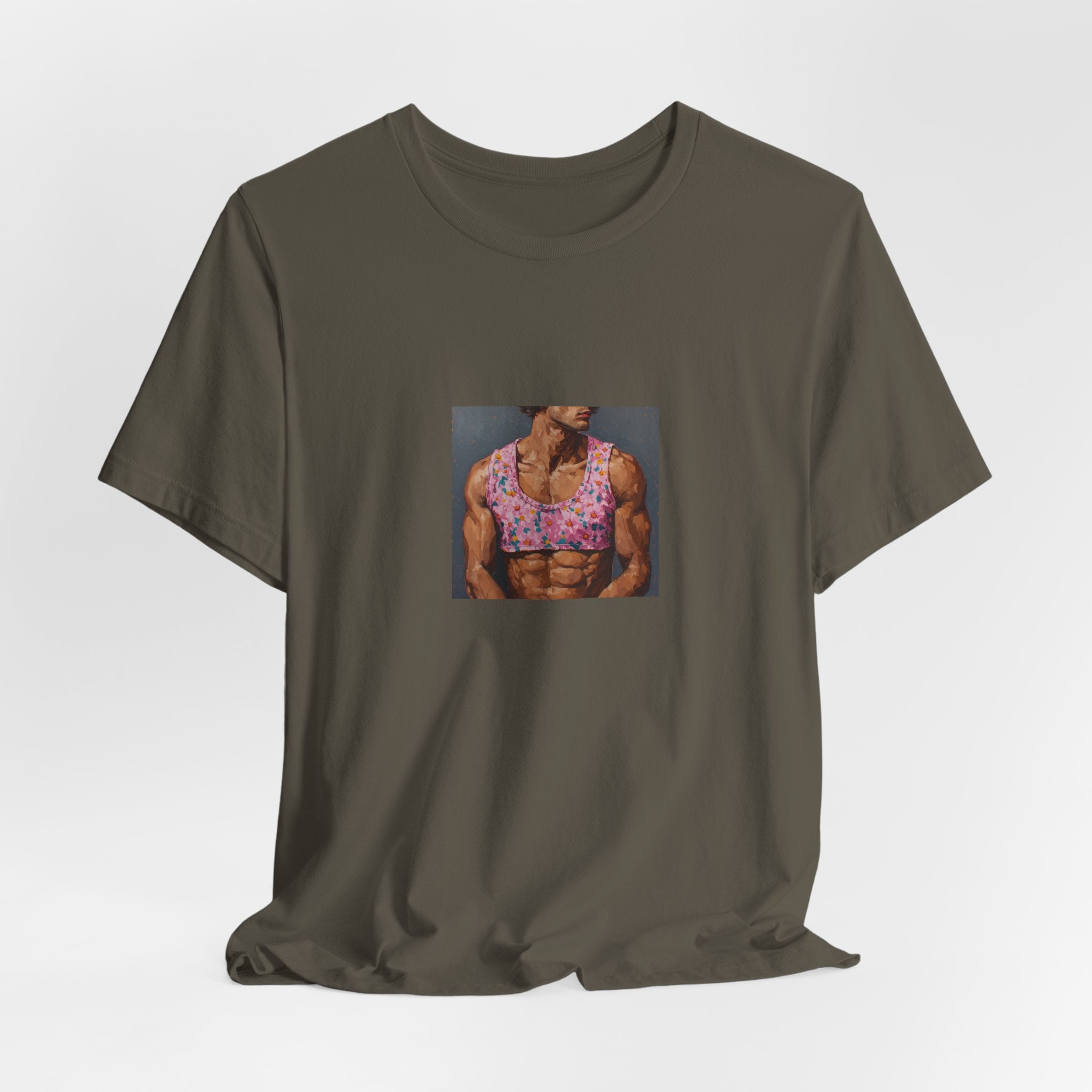 Pink Crop-Top Print T-shirt