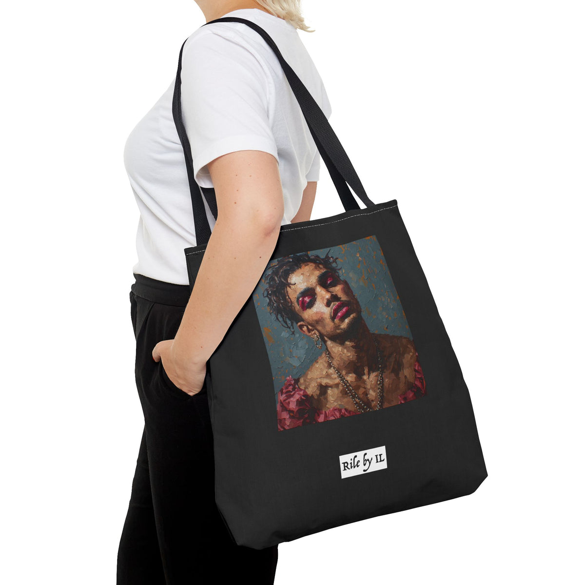 Man w/ Pink Eyeshadow Tote Bag