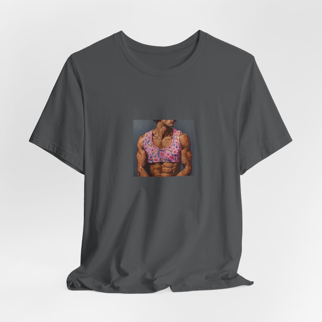 Pink Crop-Top Print T-shirt