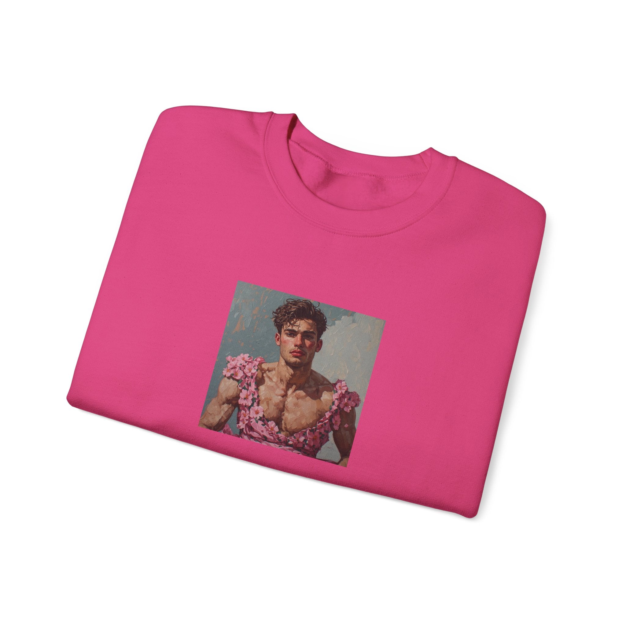 Man In Pink Dress Crewneck Sweatshirt