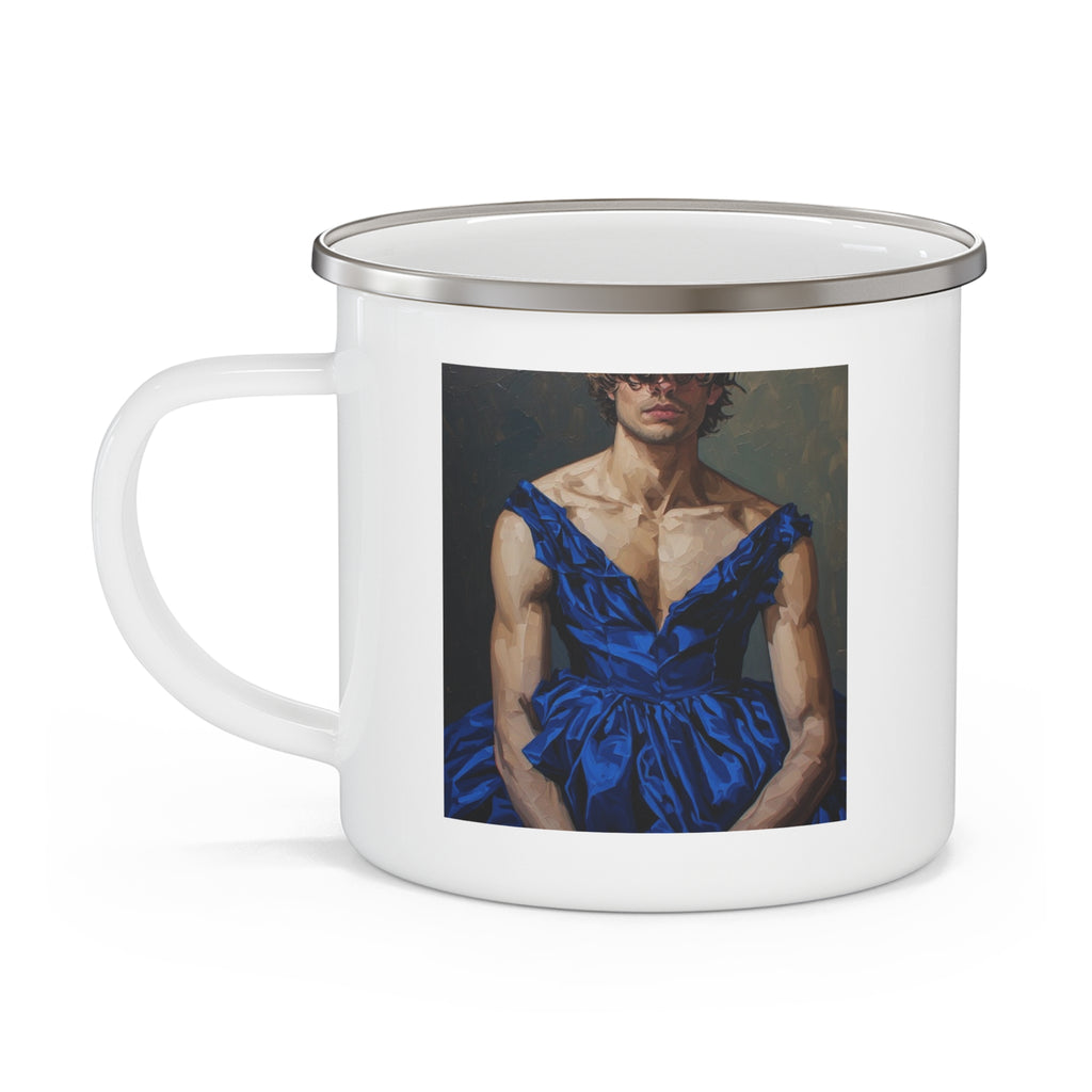 Man I Blue Dress Camping Enamel Cup