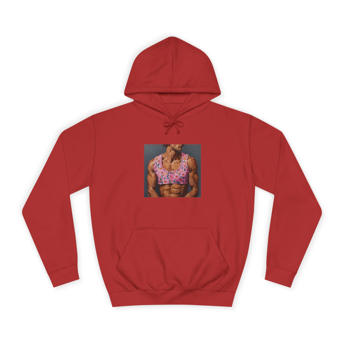 Man In Pink Crop Top Hoodie