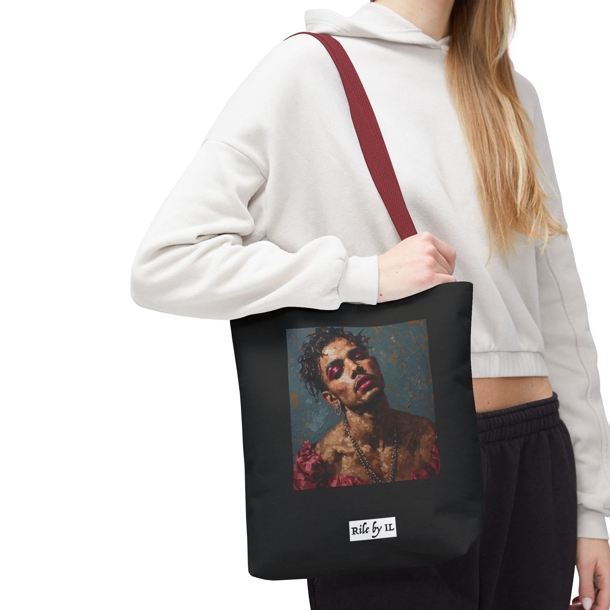 Man w/ Pink Eyeshadow Tote Bag