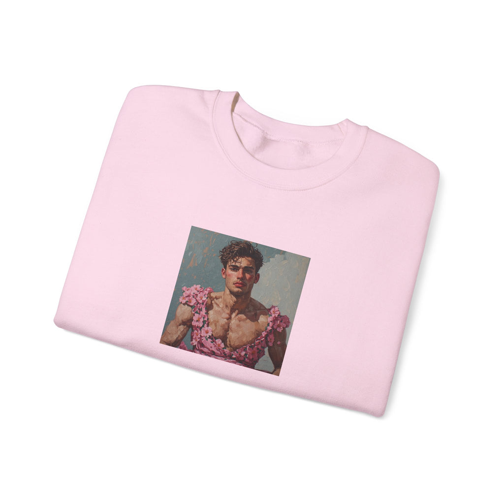Man In Pink Dress Crewneck Sweatshirt