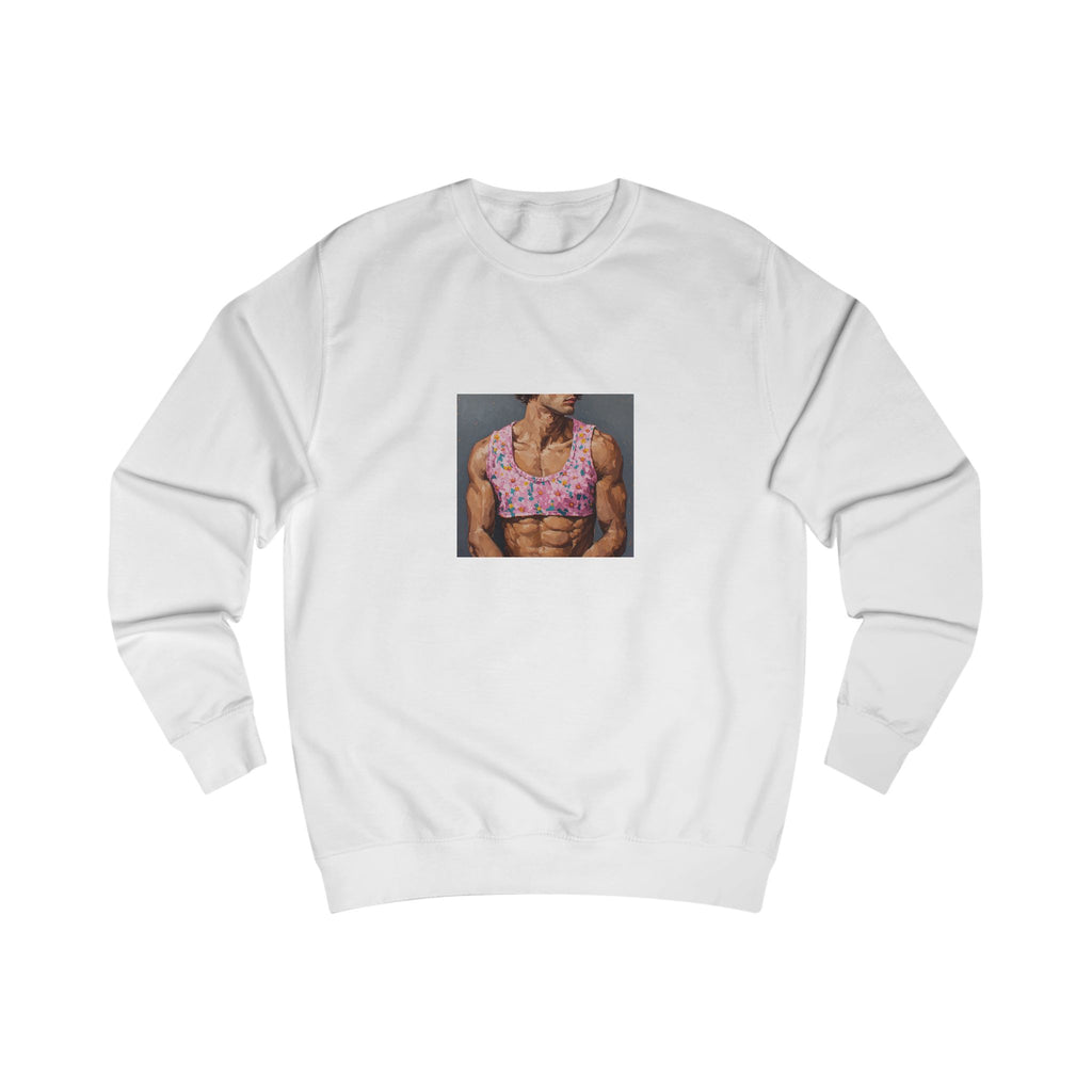 Pink Crop-Top Print Sweatshirt