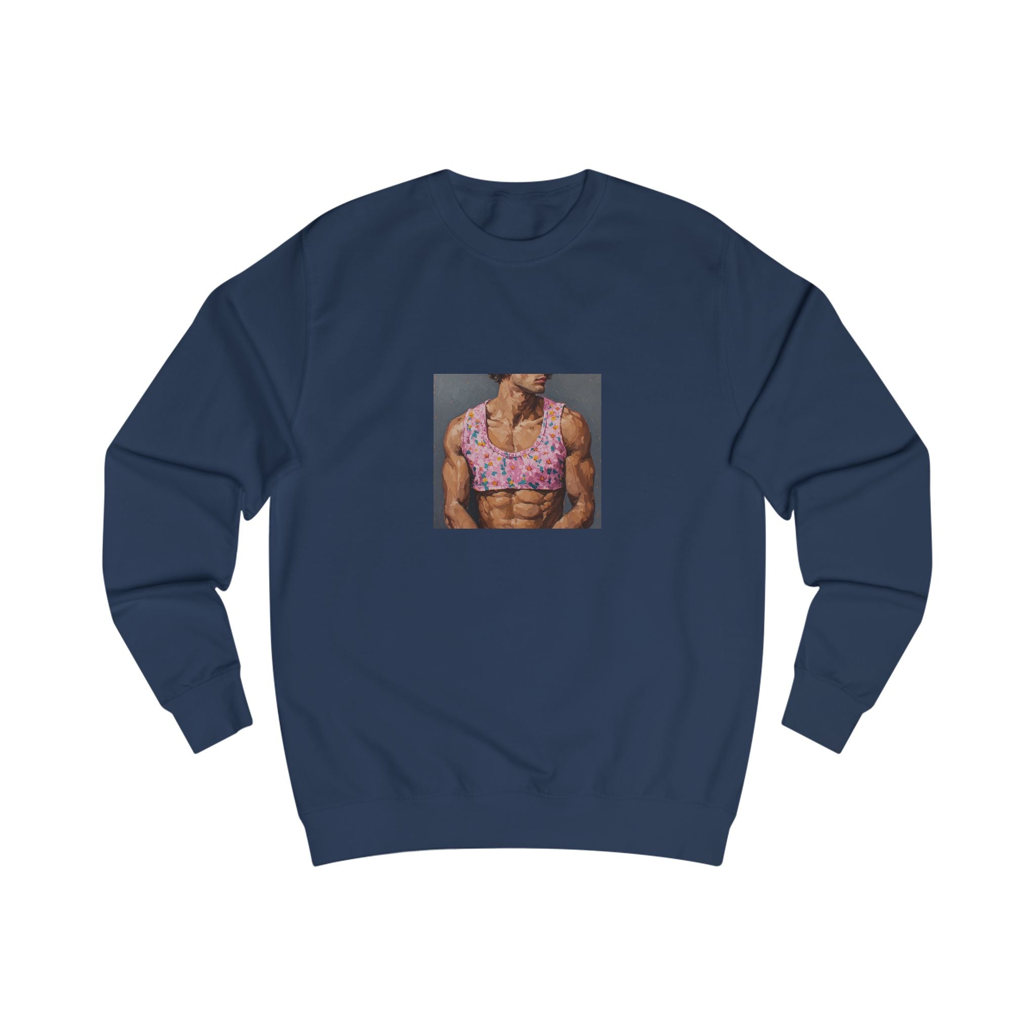 Pink Crop-Top Print Sweatshirt